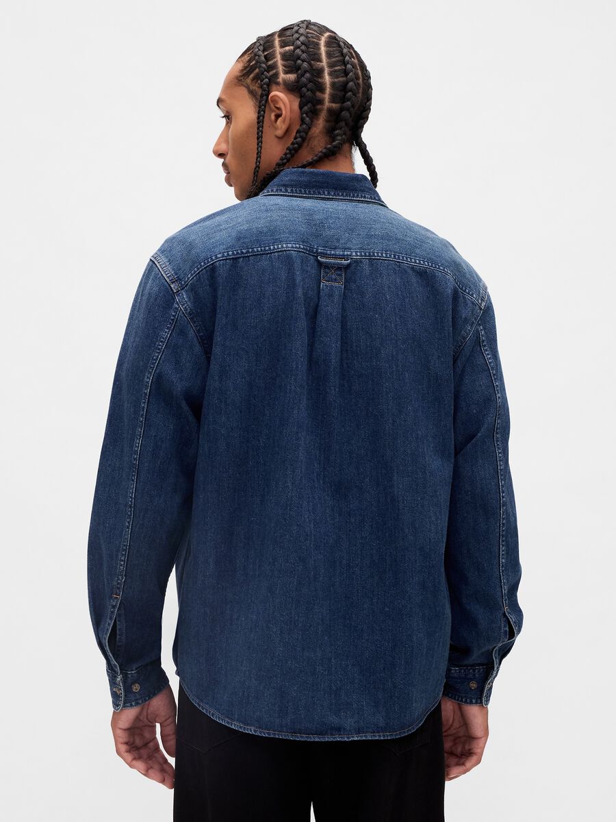 Long Sleeve Denim Shirt Man_2