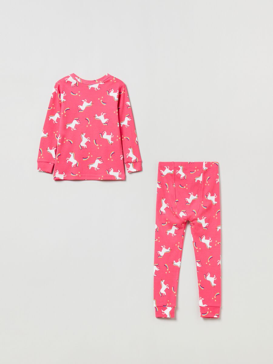 Full-length pyjamas with unicorn print Newborn_1