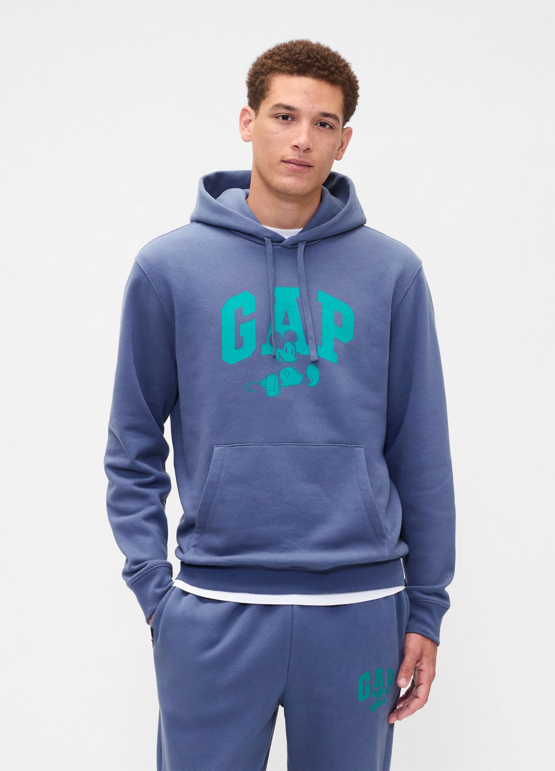 Felpa blu con cappuccio