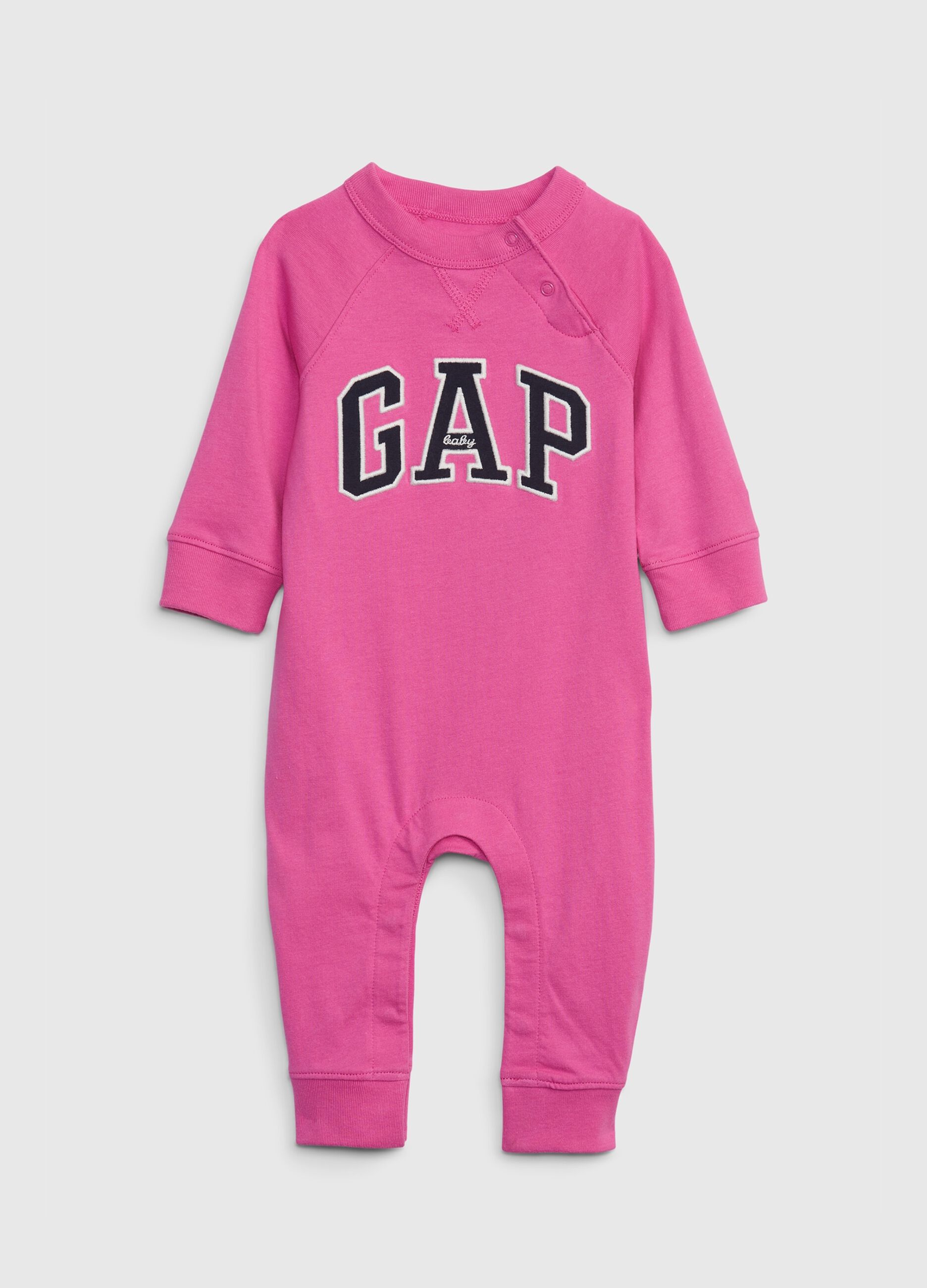 Cotton onesie with logo patch