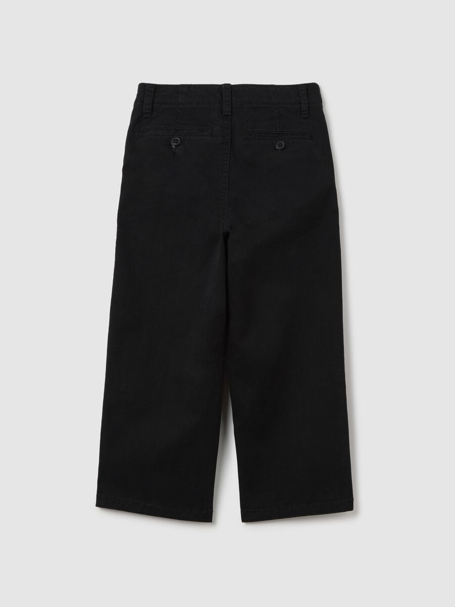 Pantaloni neri in cotone elasticizzato Bimbo_1
