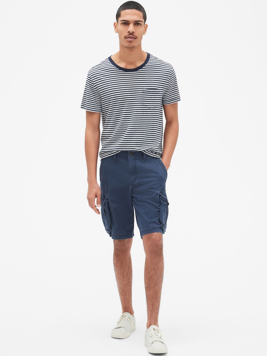 Bermuda cargo shorts in cotton and Lyocell Man_0