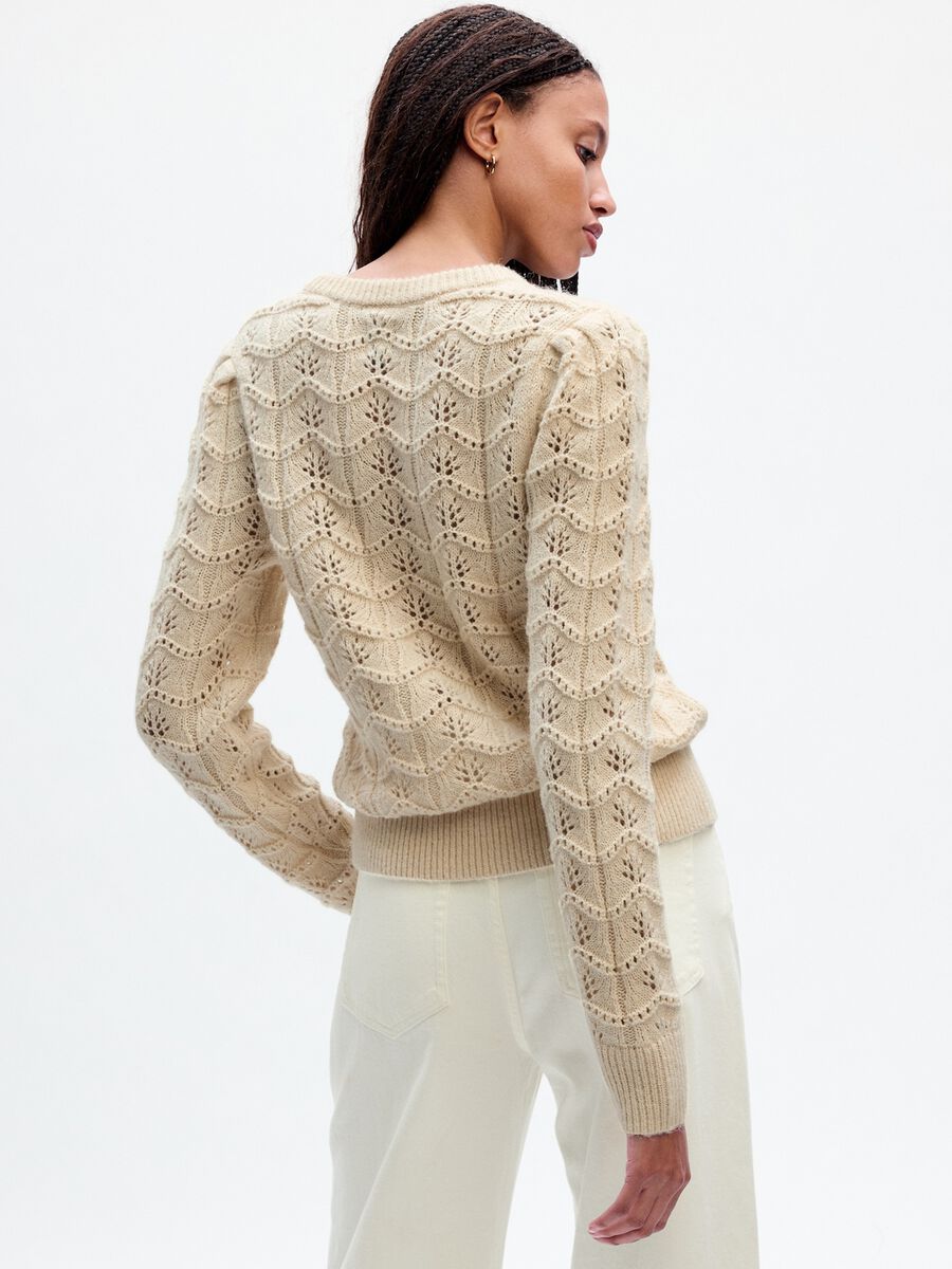 Pointelle knit pullover Woman_1