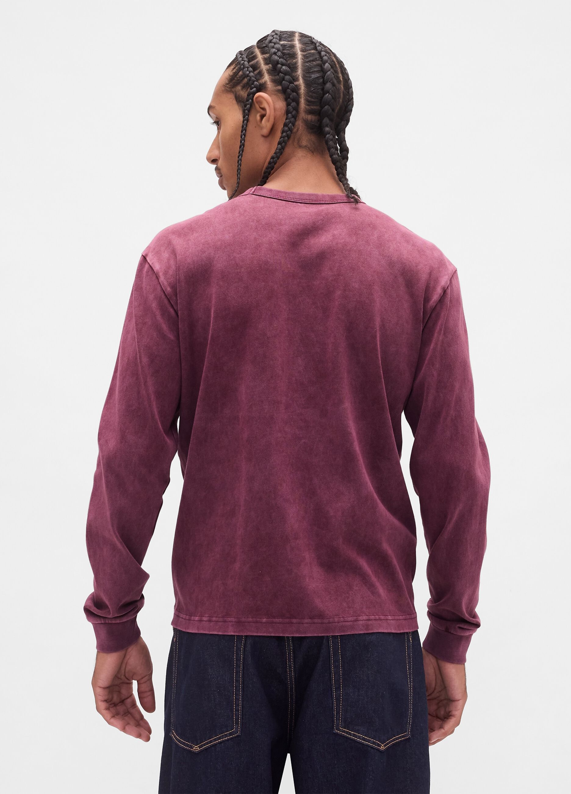 Long sleeve purple cotton top