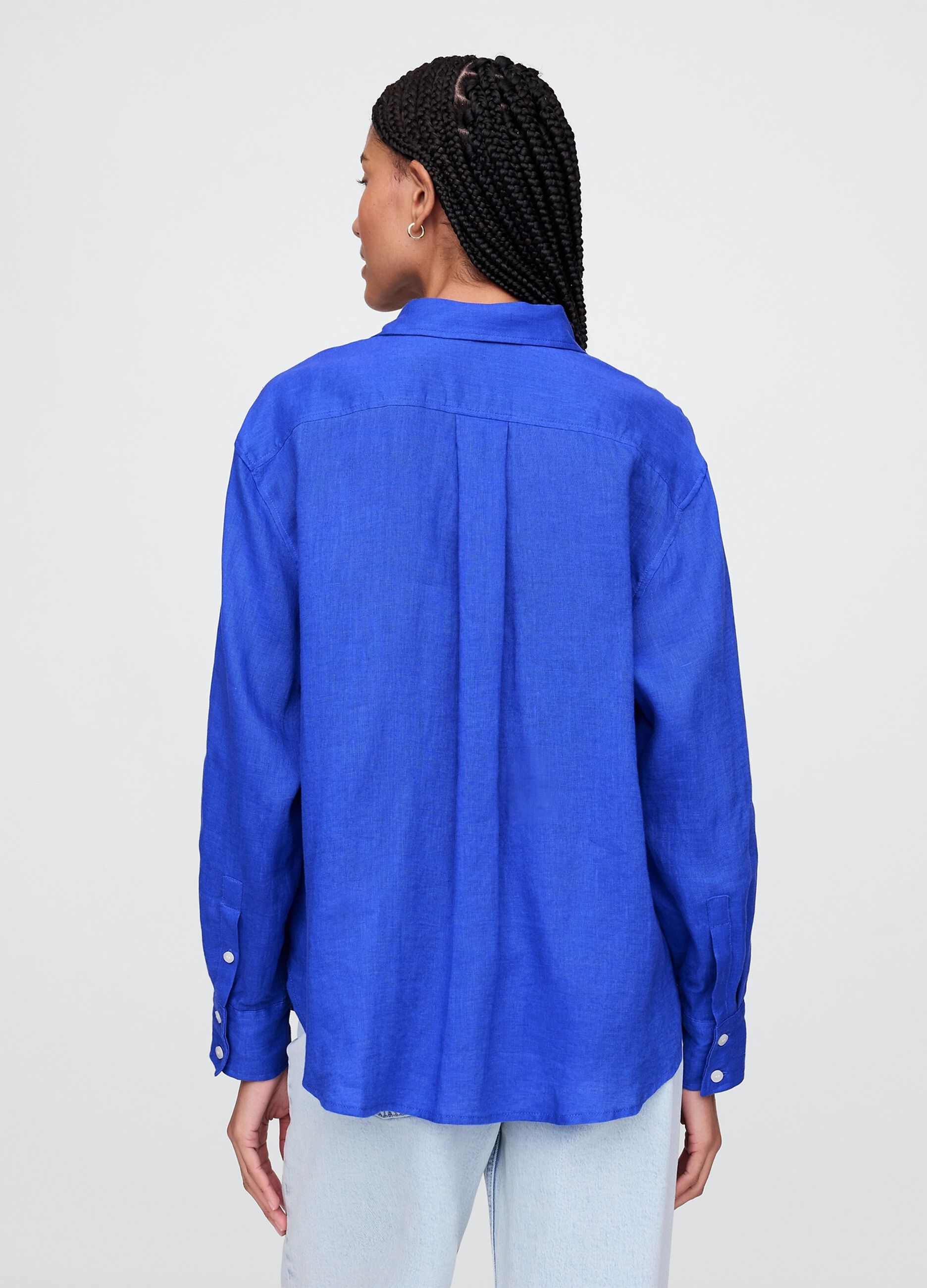Camicia blu in puro lino Gap_2