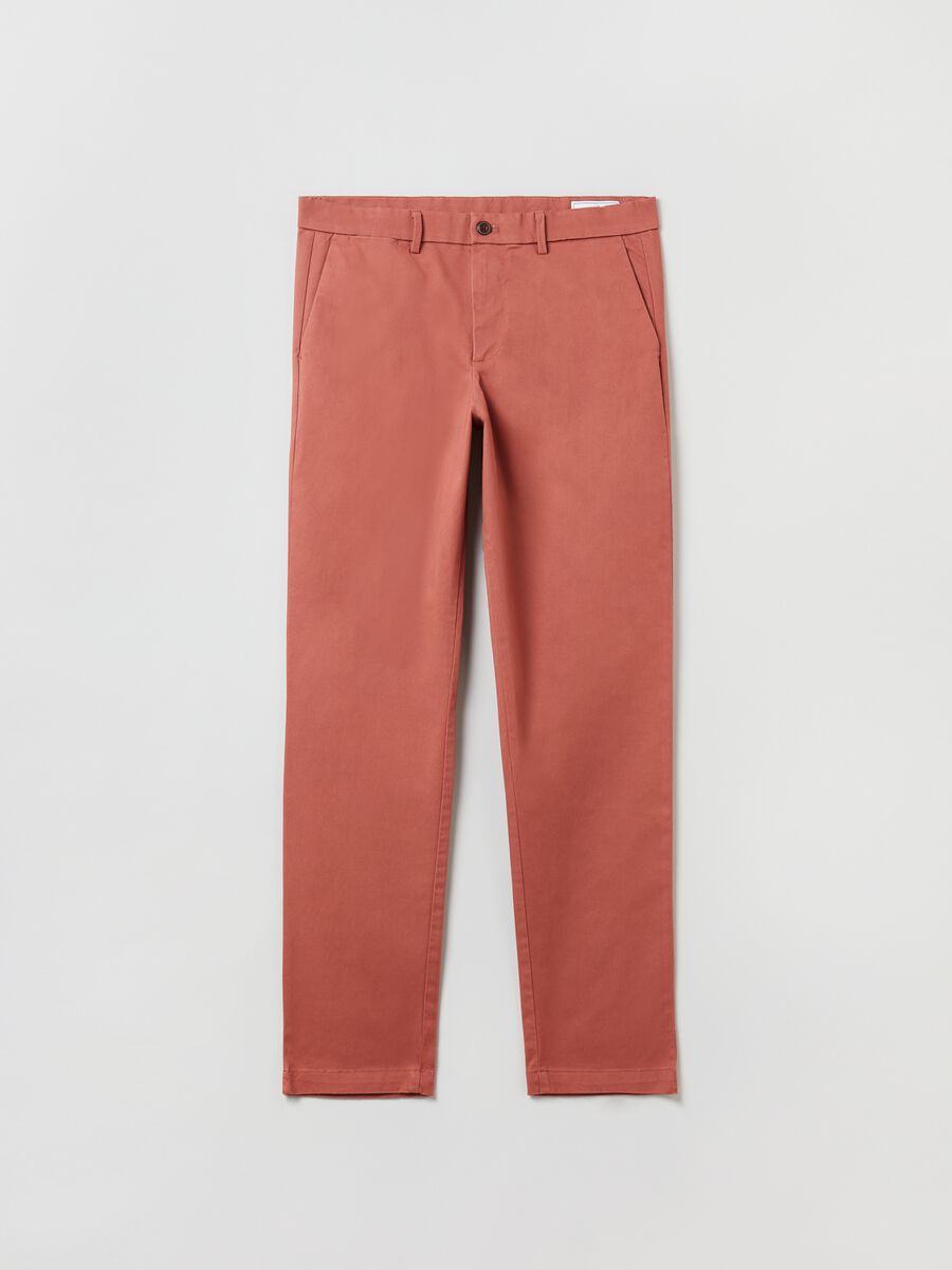 Pantaloni slim fit in cotone stretch Uomo_1