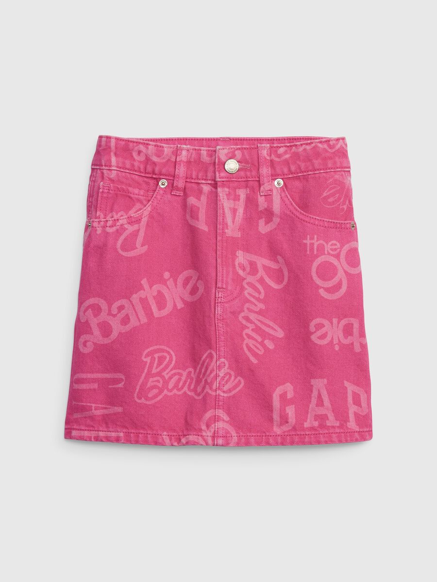 Denim skirt with Barbie™ logo print Girl_1