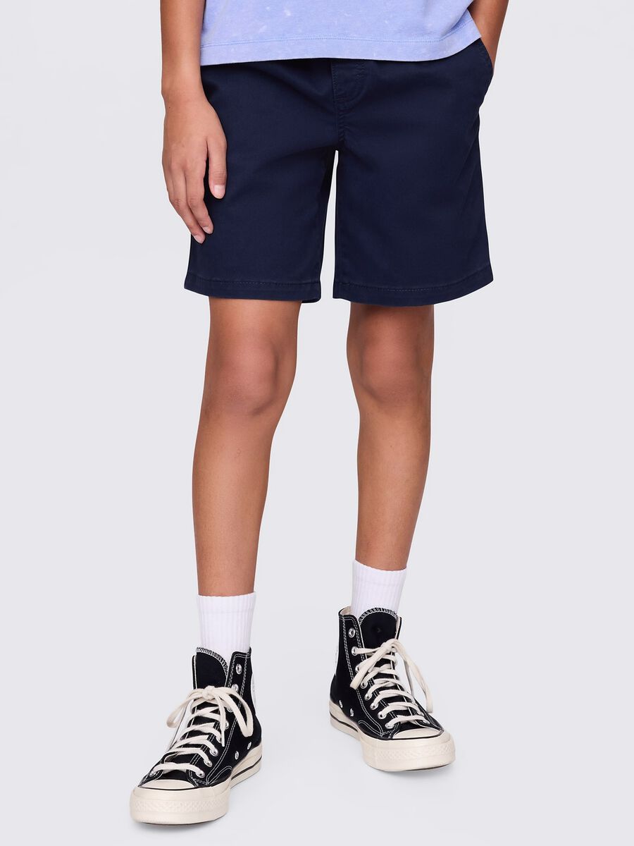 Shorts blu in cotone elasticizzato Bambino_1