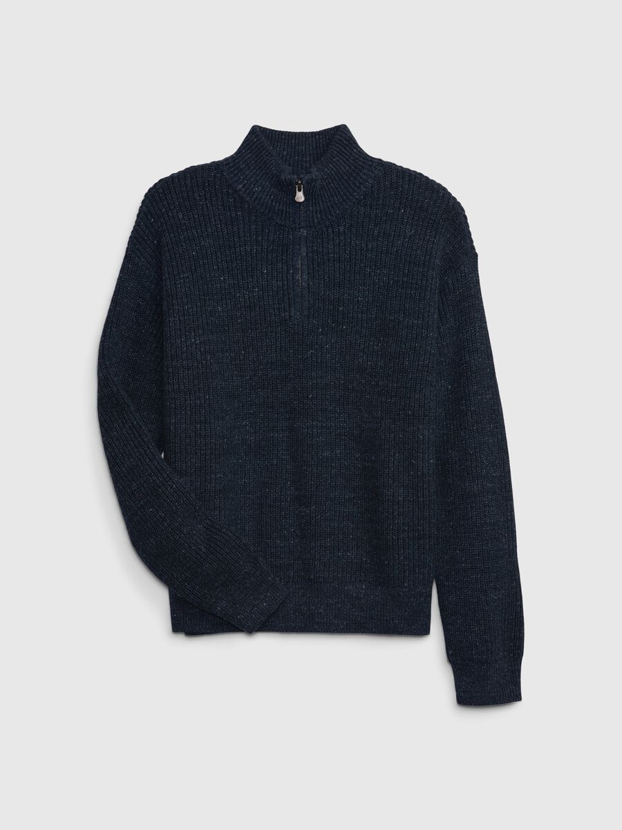 Pullover mock neck con mezza zip Bambino_0