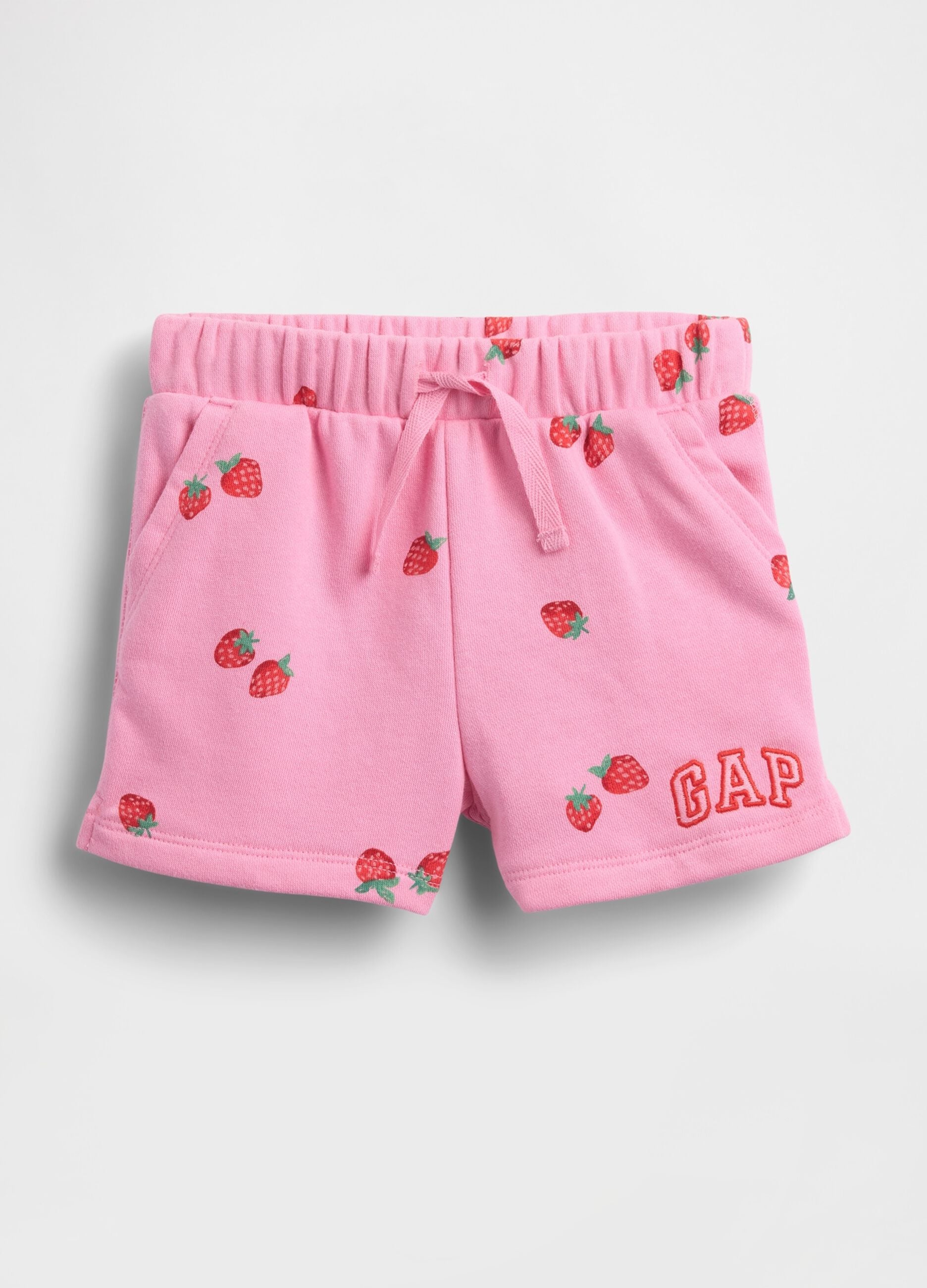 Shorts in misto cotone con logo GAP e stampa fragole