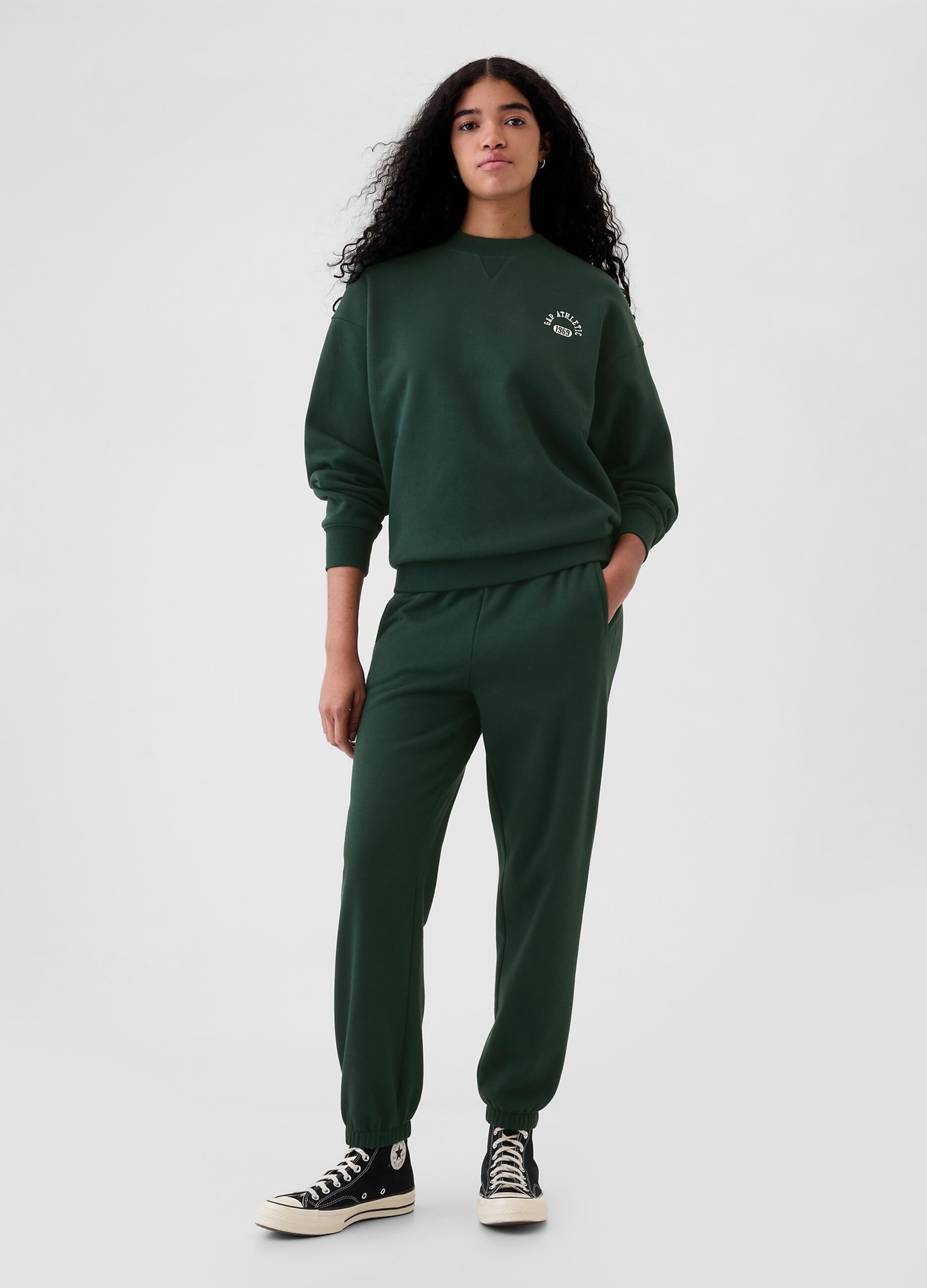Felpa oversize mock neck con logo Athletic_1
