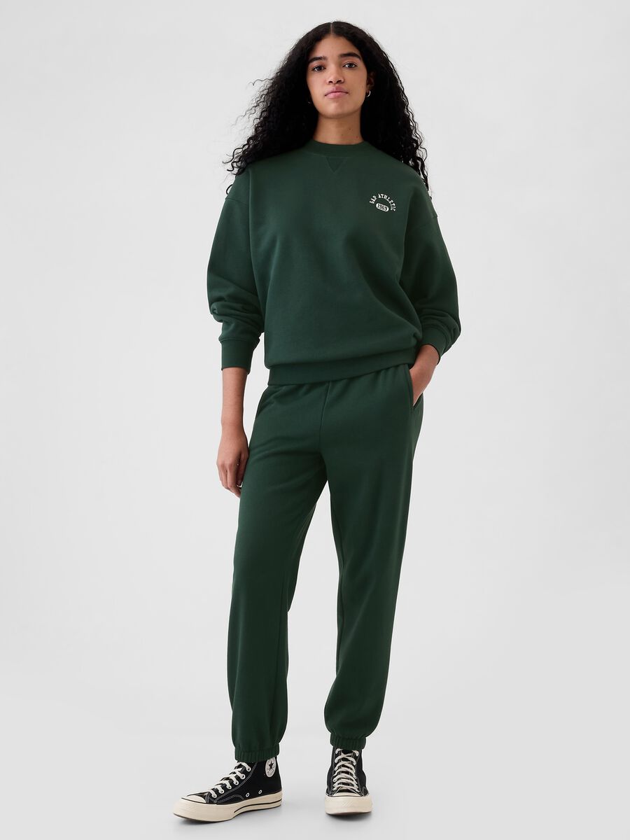 Felpa oversize mock neck con logo Athletic Donna_1