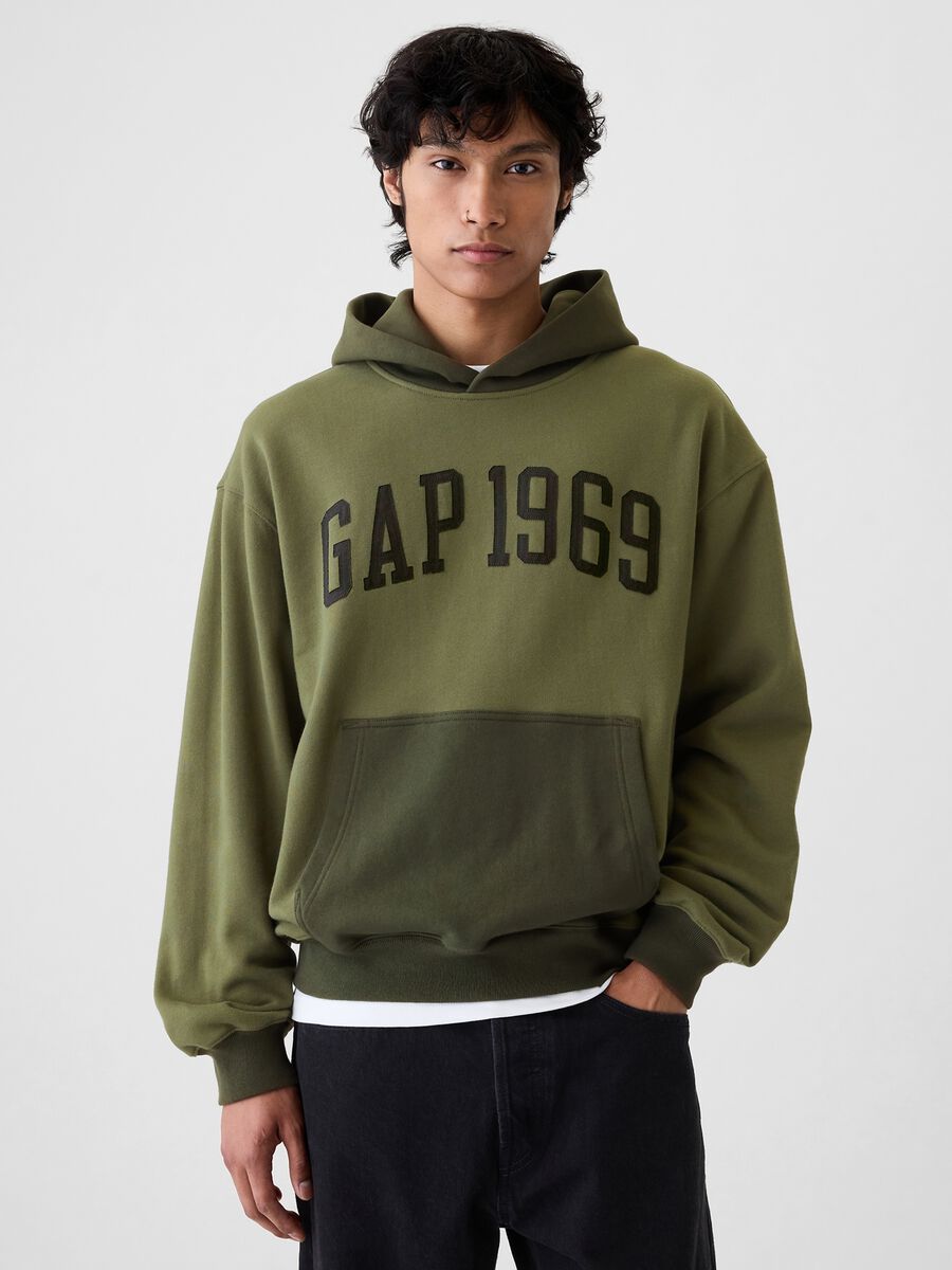 Felpa con cappuccio e stampa logo  Uomo_0