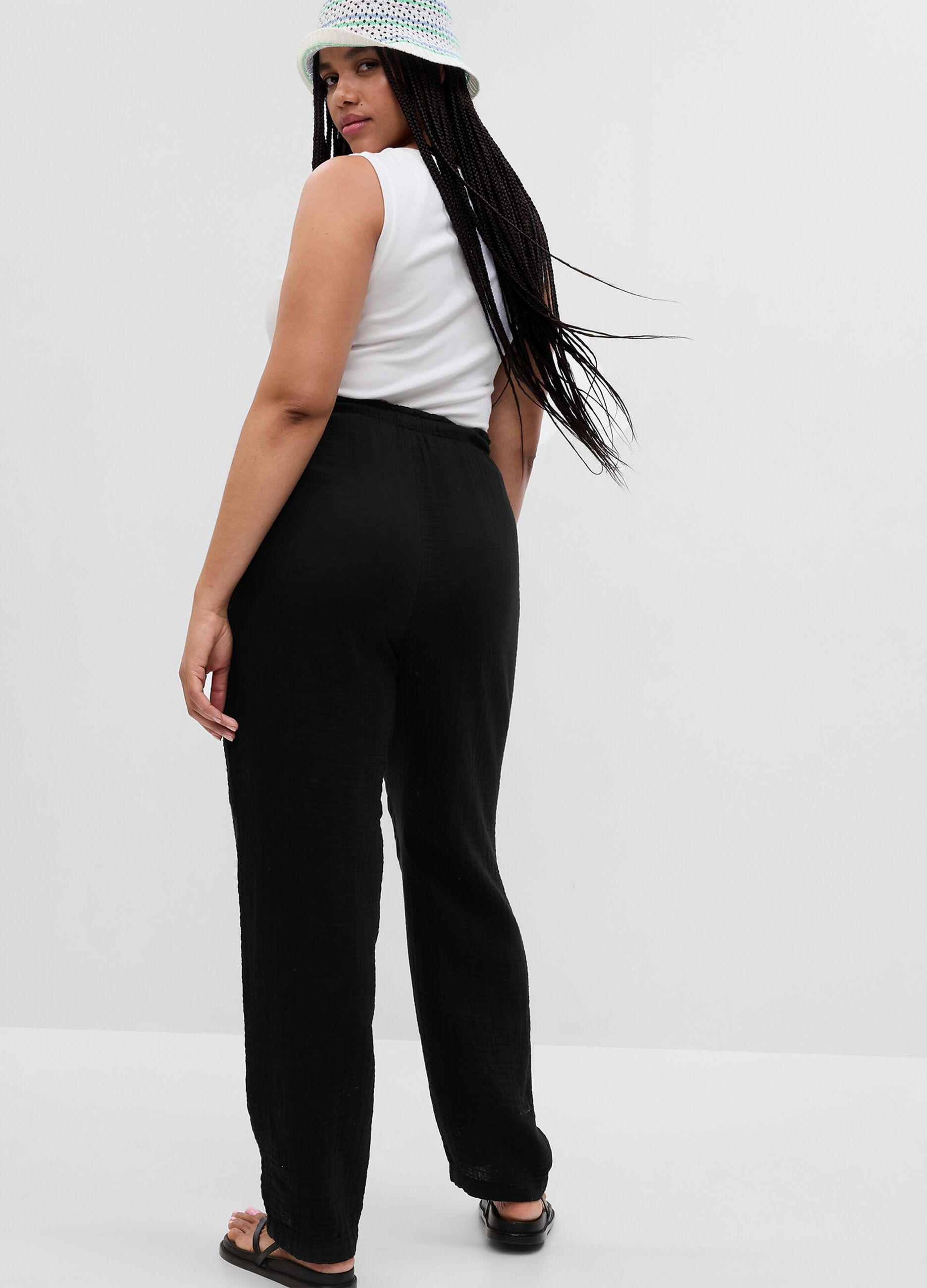 Straight-fit trousers in cotton gauze_4