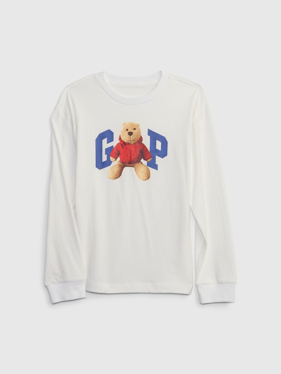 T-shirt con stampa logo e orso Brannan Bambino_0