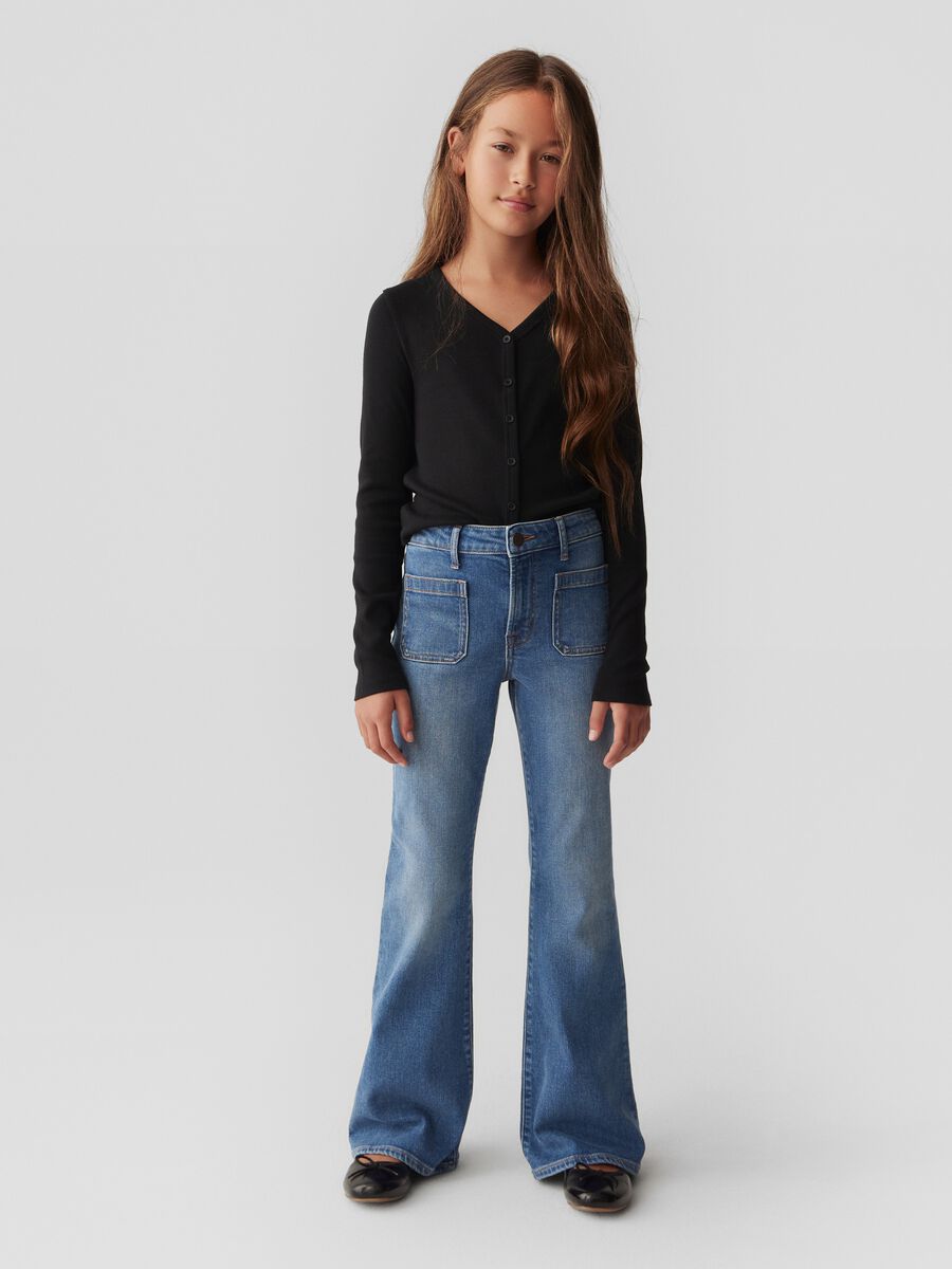High-waist, flare-fit jeans Girl_0