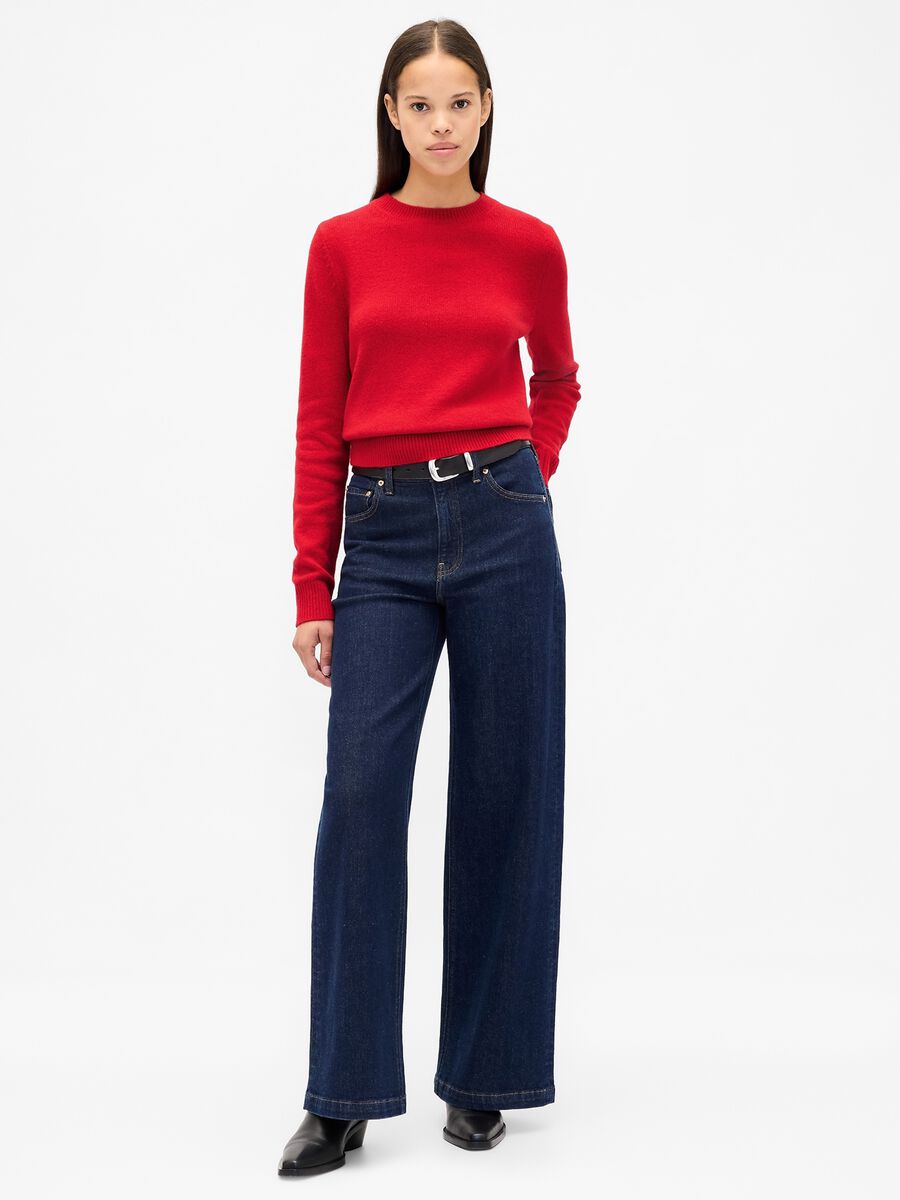 Pullover rosso in misto cotone e acrilico Donna_2