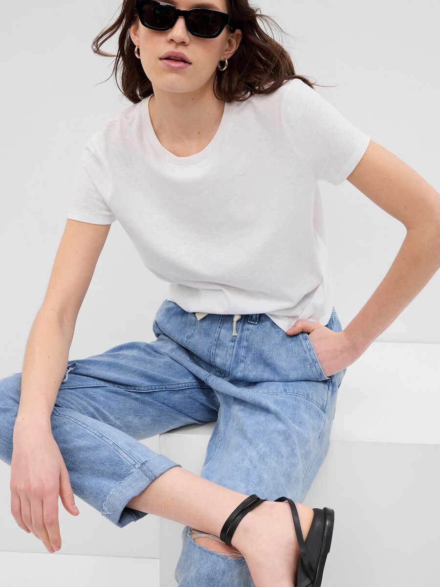 Jeans pull-on easy fit con coulisse Donna_2