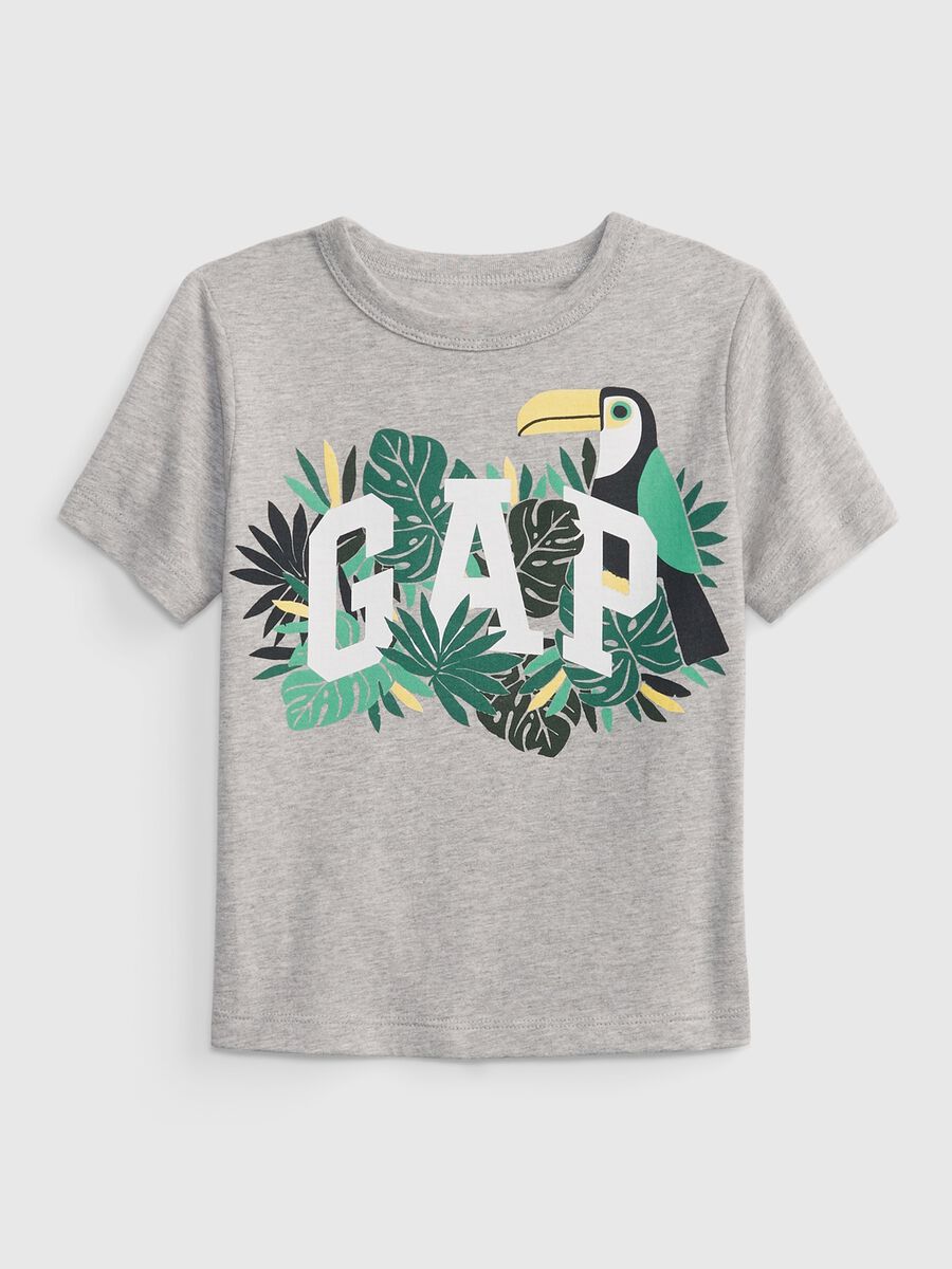 T-shirt in cotone con stampa tucano e logo Bimbo_0