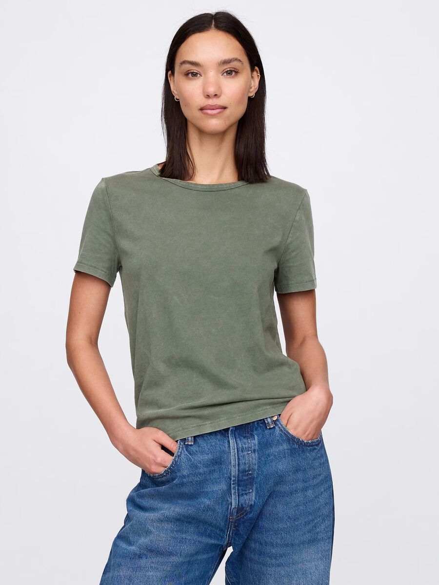 Green Pure Cotton Gap T-shirt Woman_0
