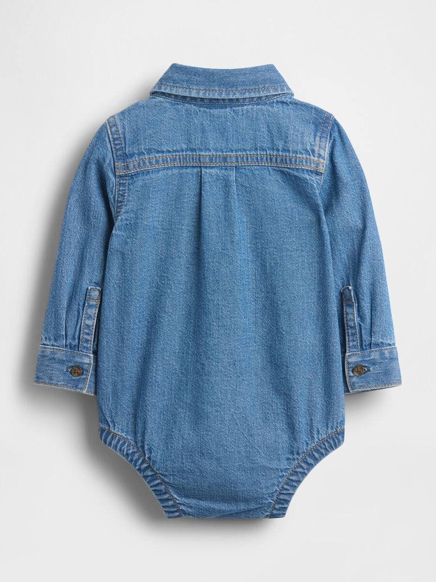 Denim bodysuit for babies Newborn Boy_1