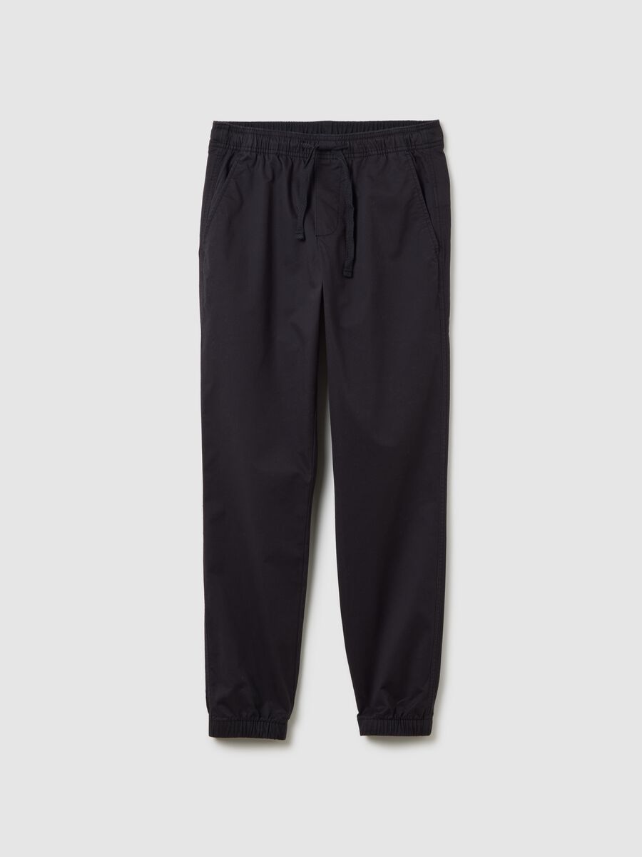 Joggers in cotone stretch con coulisse Uomo_1