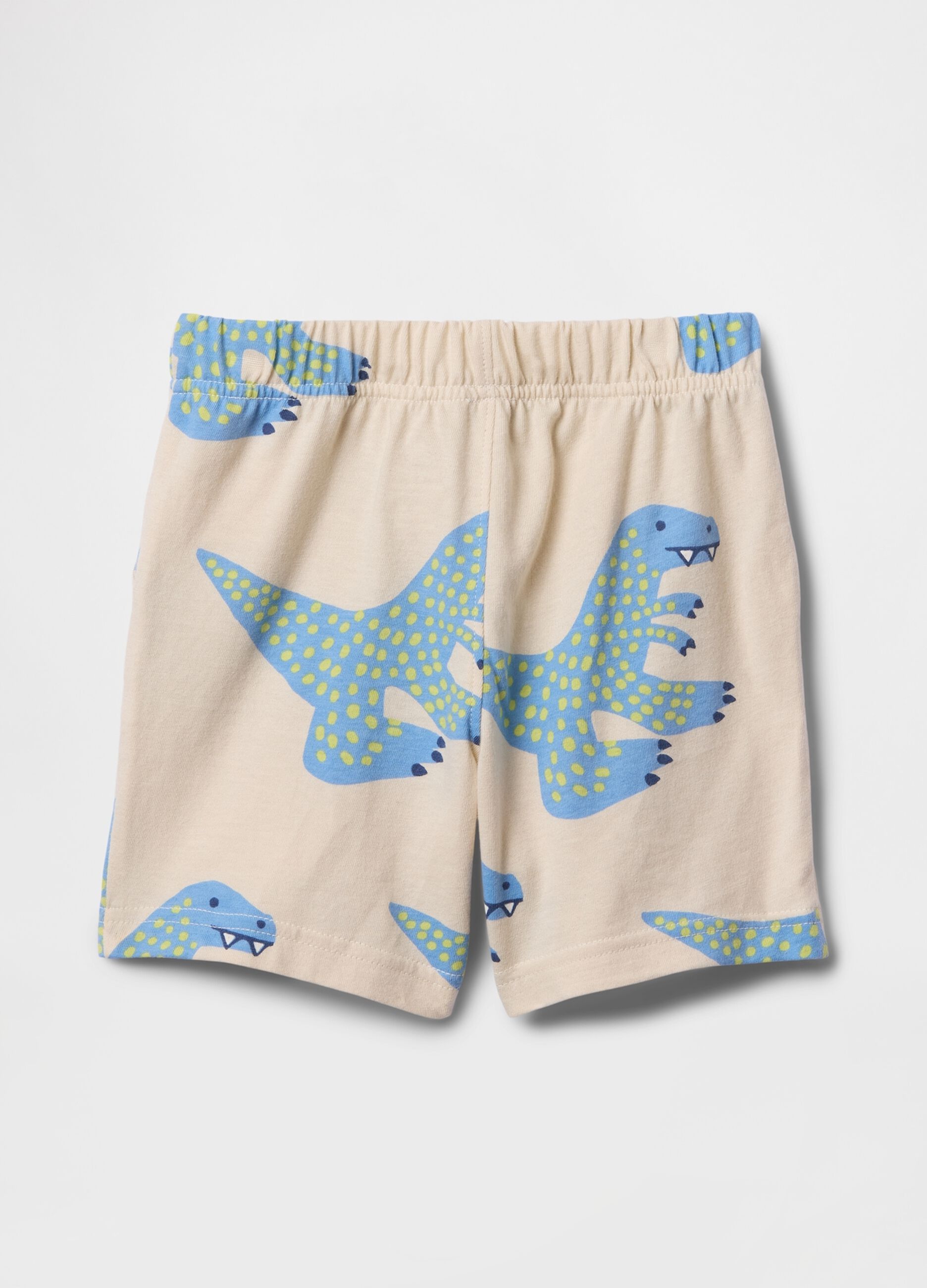 Pantaloncini con stampa dinosauro beige_1