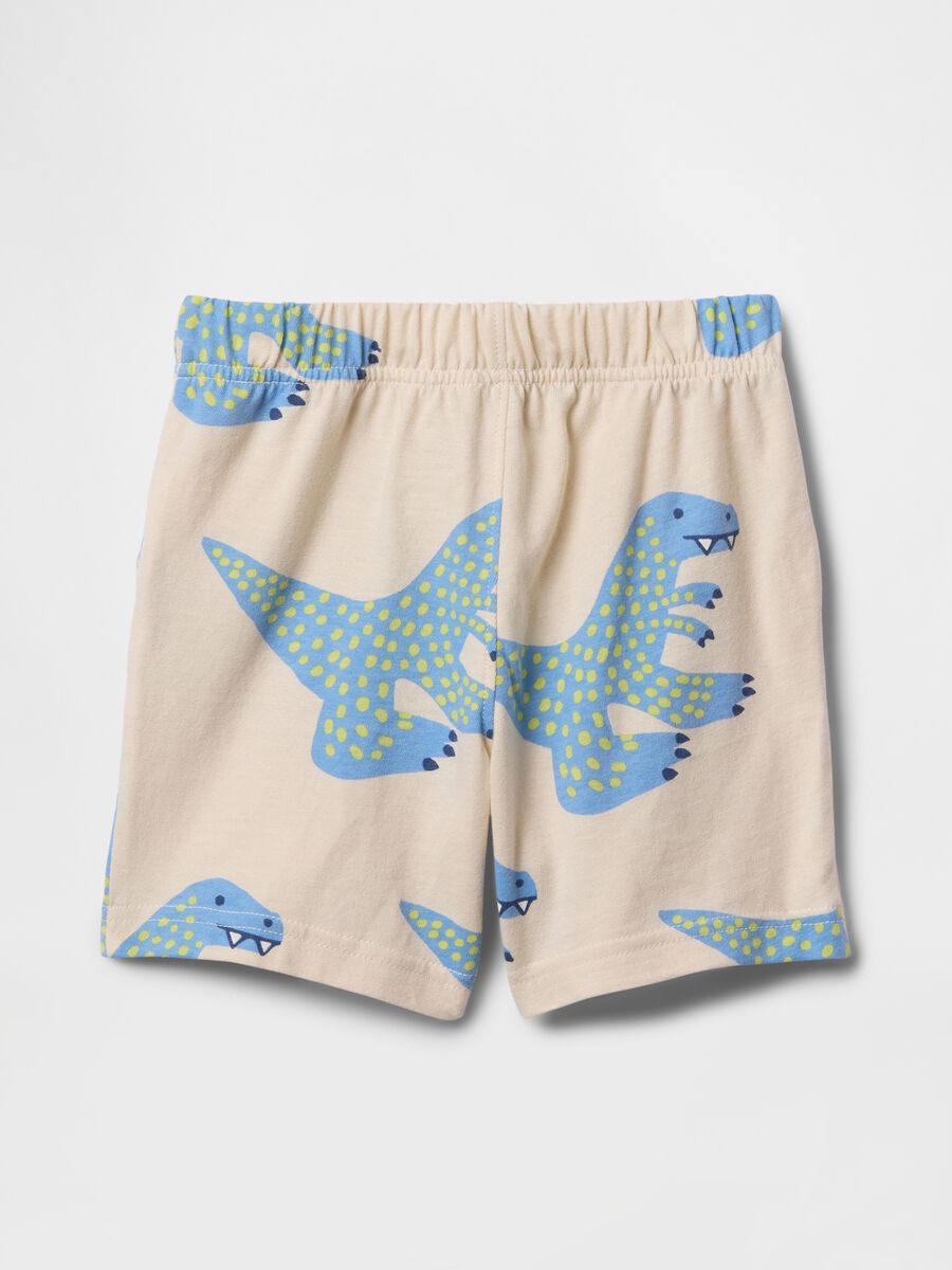 Pantaloncini con stampa dinosauro beige Bimbo_1