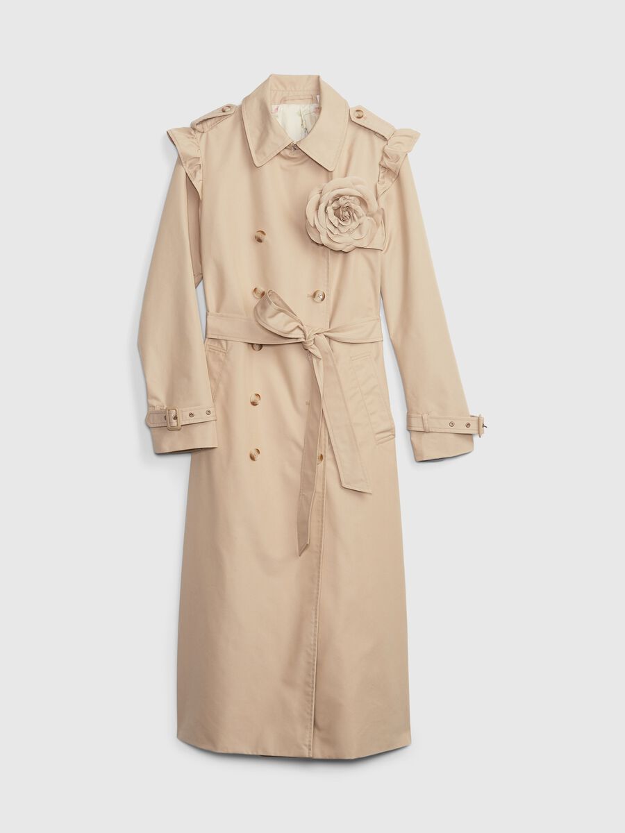 LoveShackFancy double-breasted trench coat with flounce Woman_5