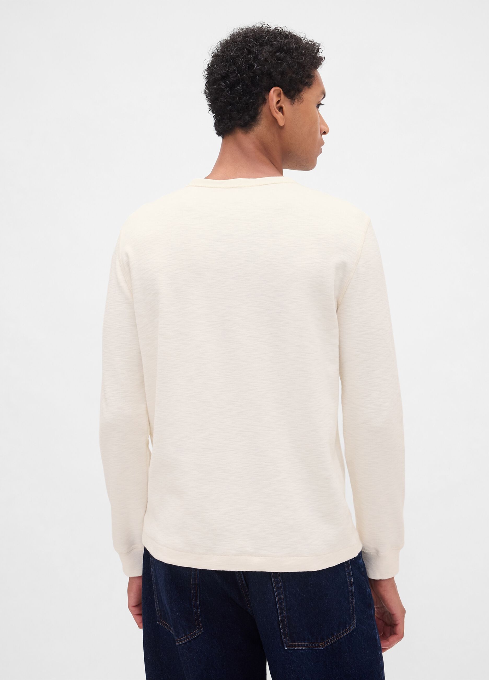 White Long Sleeve Cotton T-Shirt