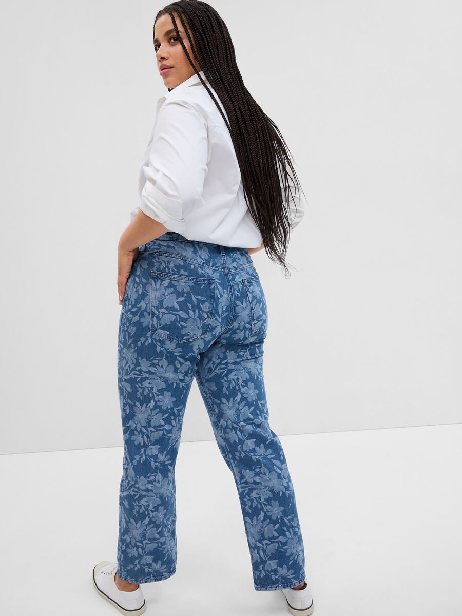 Loose-fit jeans with all-over laser print Woman_3
