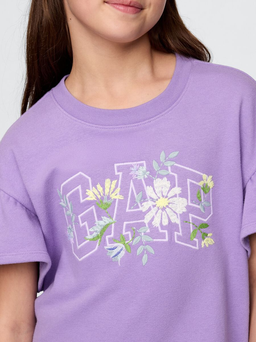 Purple Short Sleeve Dress GAP Kids Girl_2