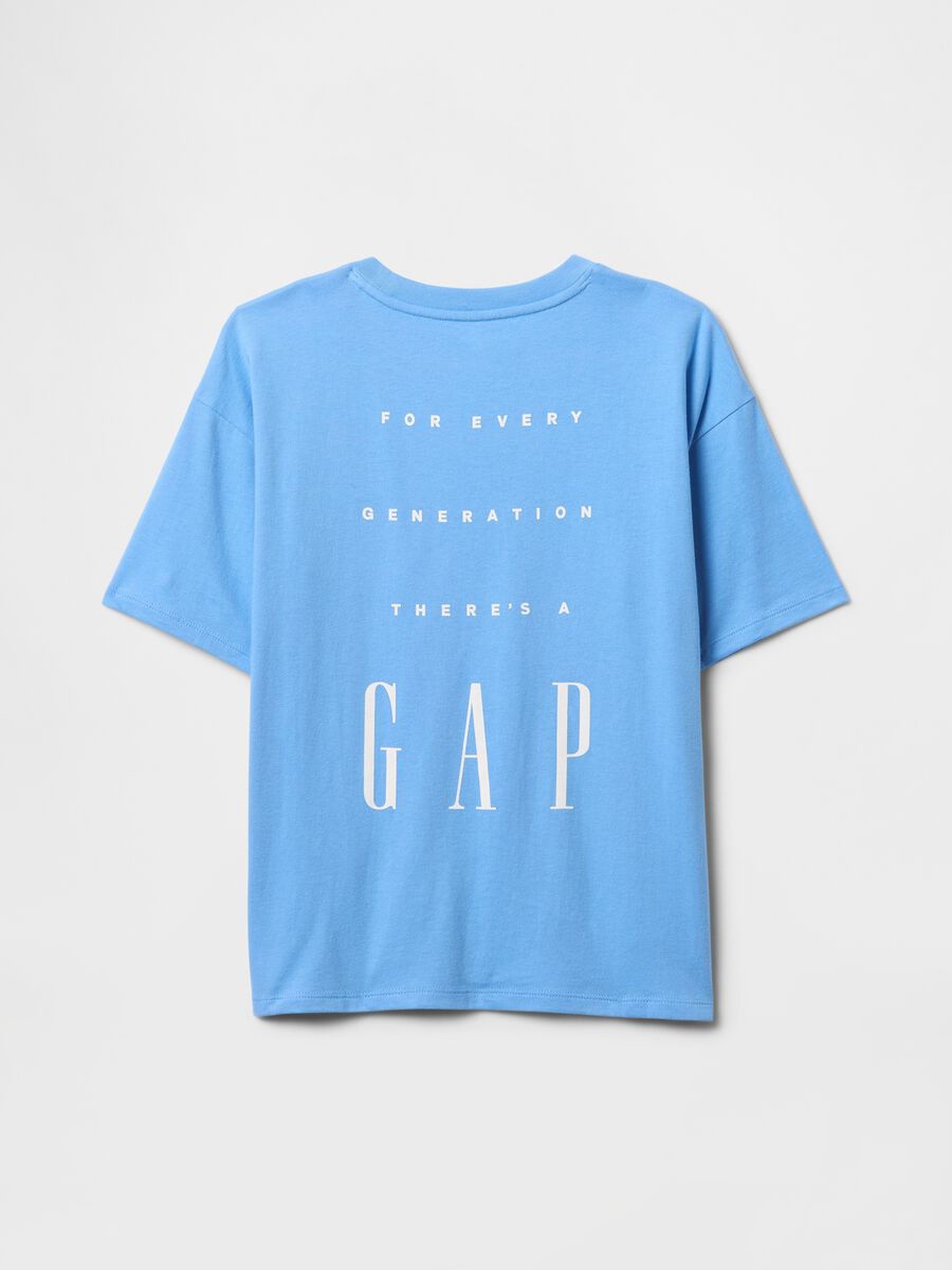 T-shirt azzurra in puro cotone GAP Kids Bambino_1