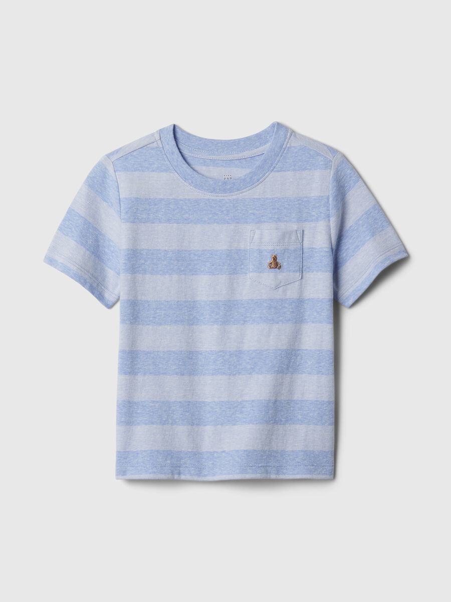 Striped T-shirt with pocket with Brennan Bear Newborn Boy_0