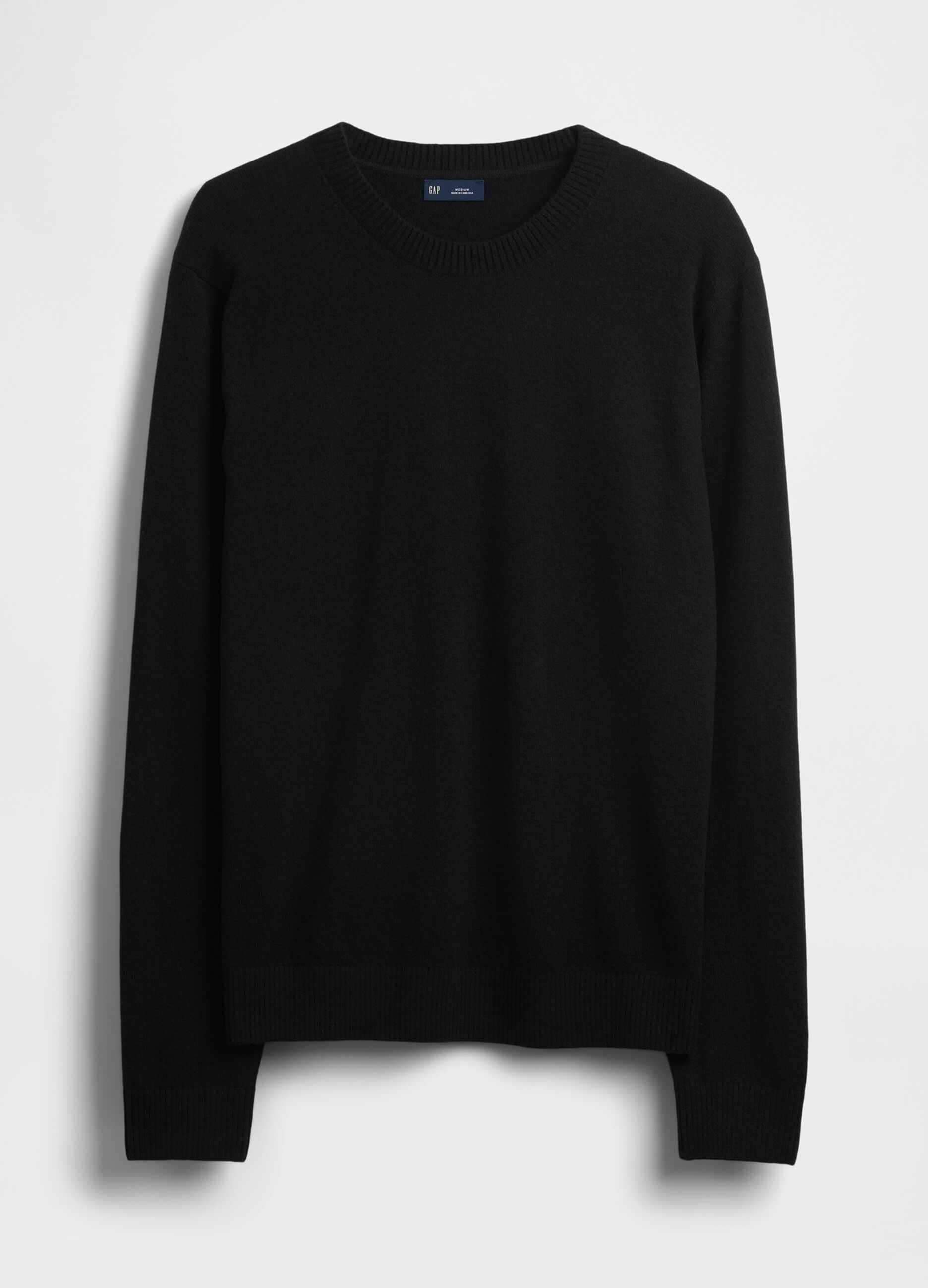 Maglione girocollo nero in misto cotone