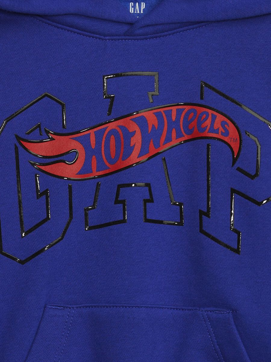 Sweatshirt with hood and Hot Wheels print and logo Toddler Boy_3