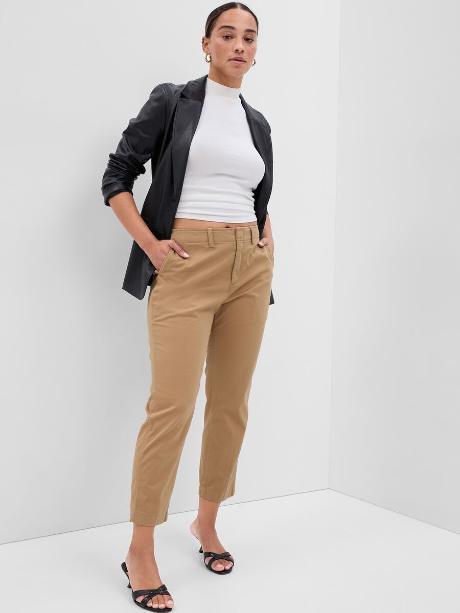 Slim-fit mid-rise chino trousers Woman_3