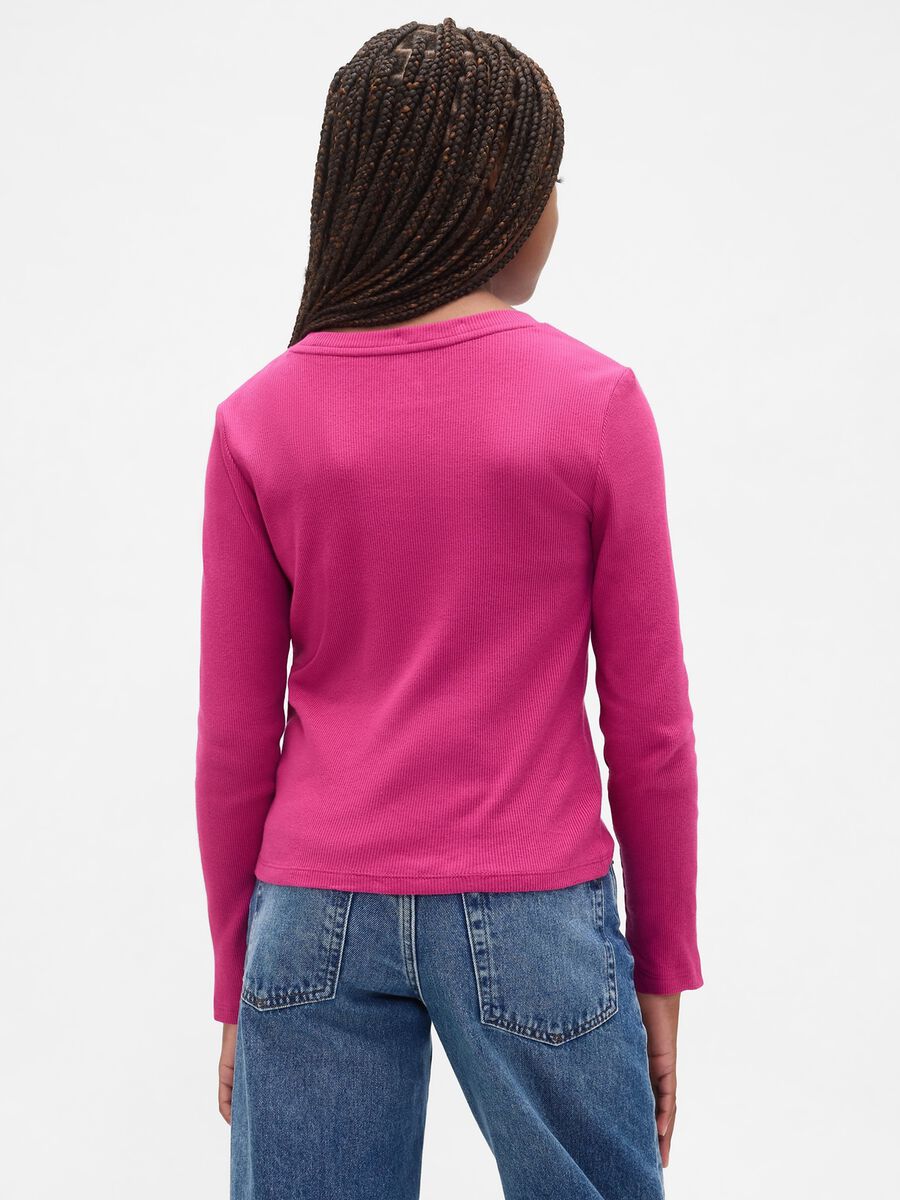 Cotton Long Sleeve Pink T-shirt Girl_1