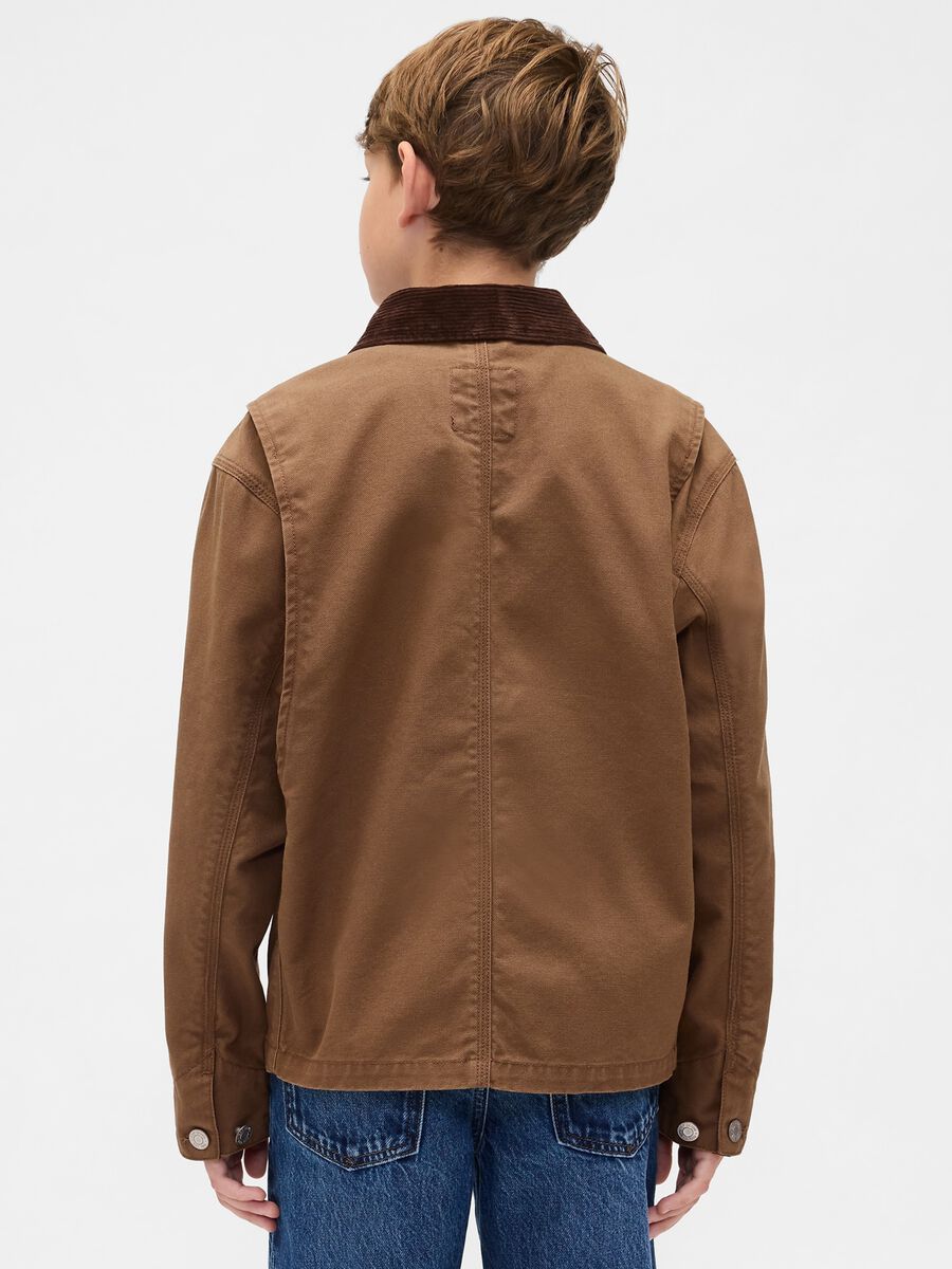 Brown Cotton Jacket for Boys Boy_1