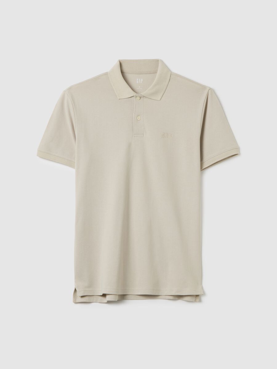 Polo in piquet con logo Uomo_0