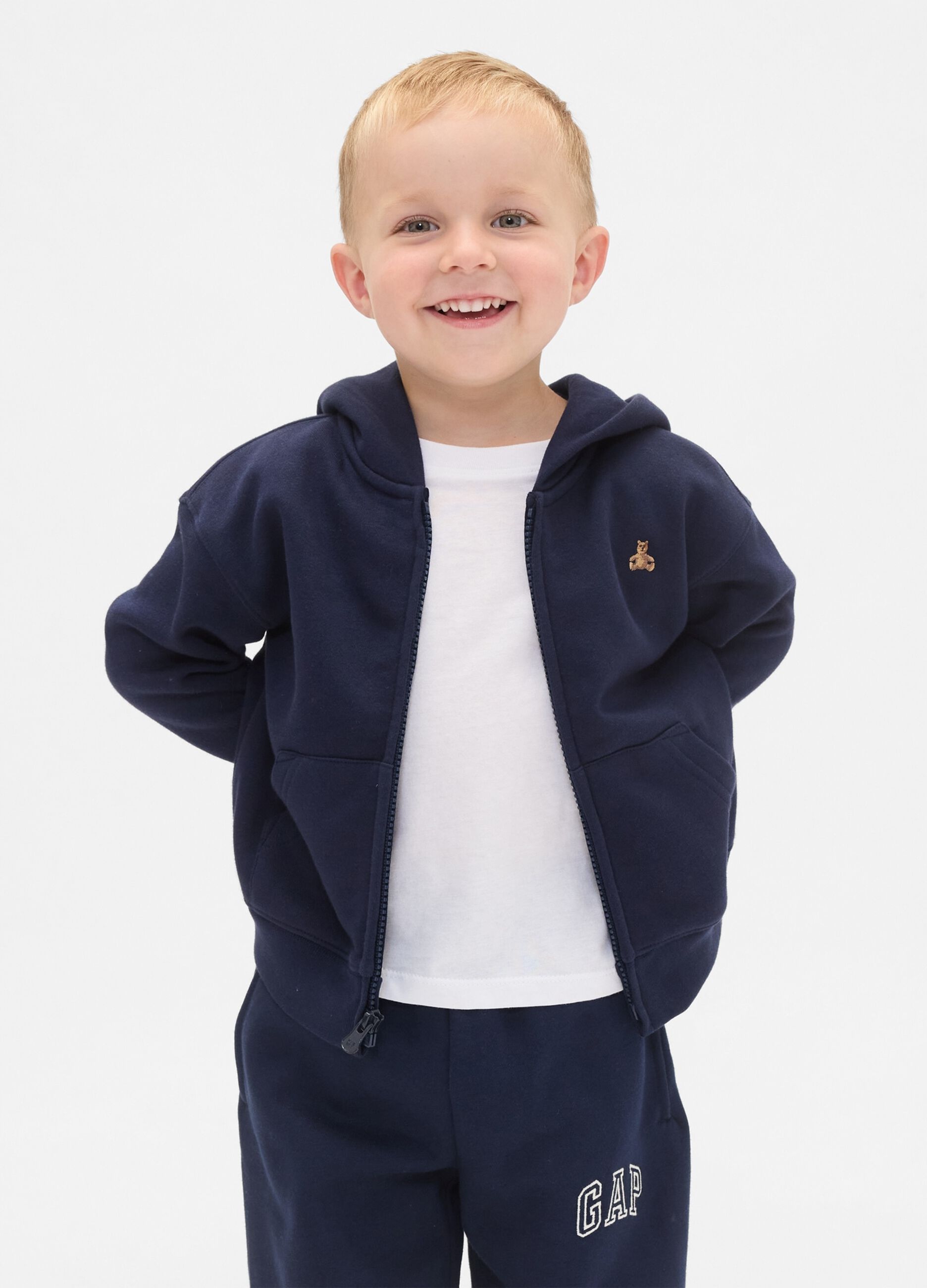 Felpa blu con cappuccio per bambino