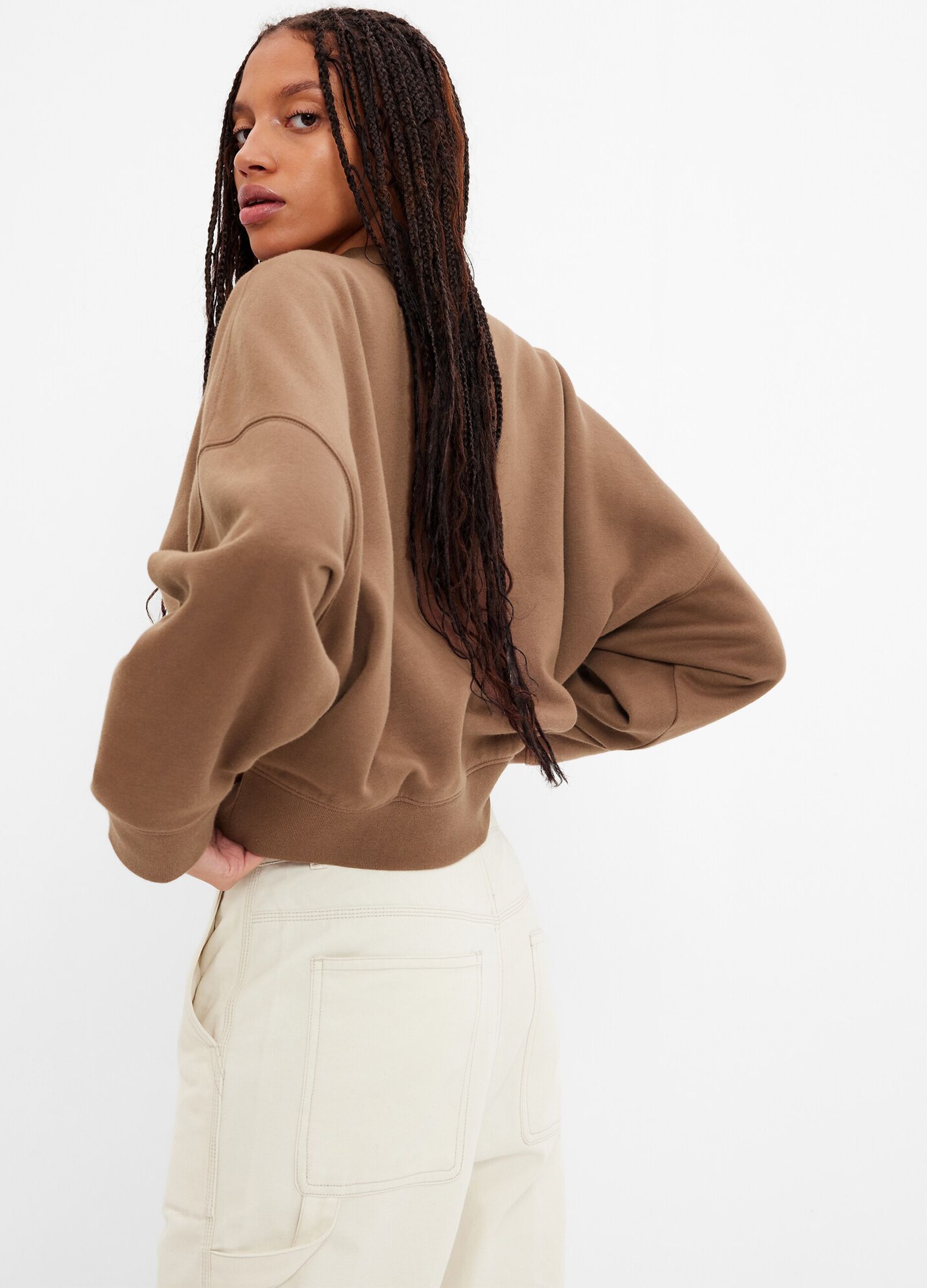 Mock neck sweatshirt with animal print logo_1