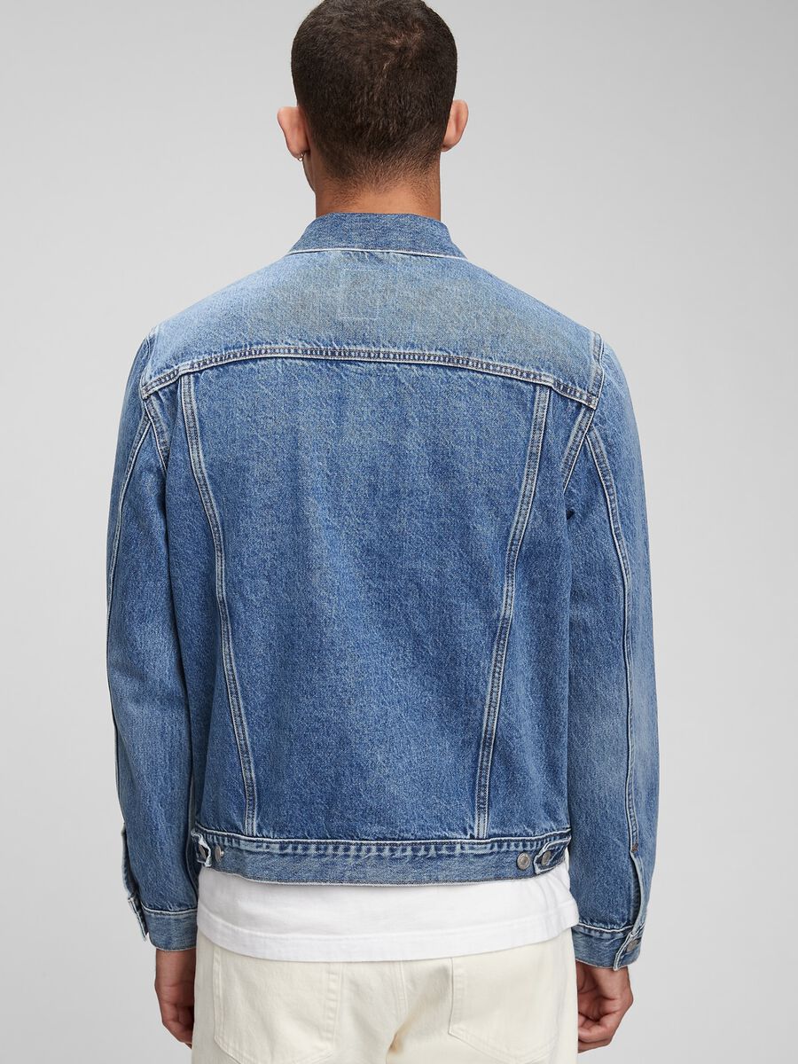 Giacca corta in denim acid wash Uomo_1