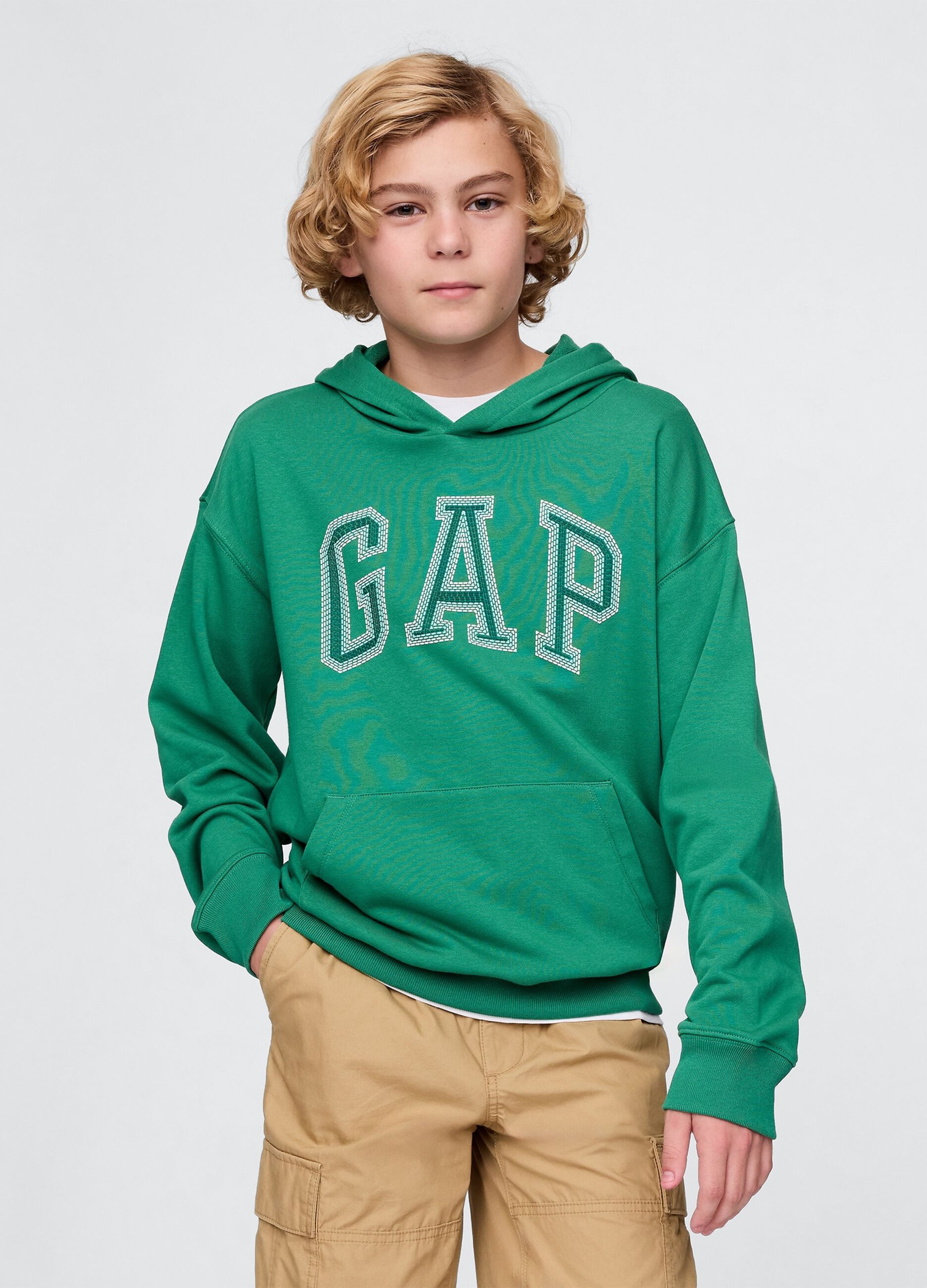 Felpa con cappuccio verde GAP Kids