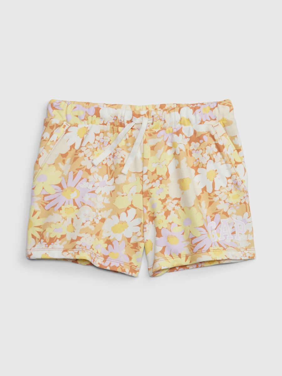 Fleece shorts with drawstring and logo print Girl_0