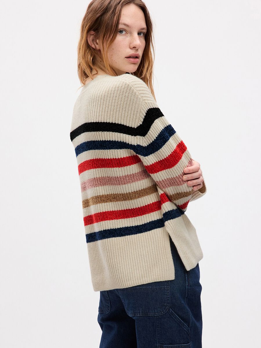 Oversize striped pullover with splits Woman_2