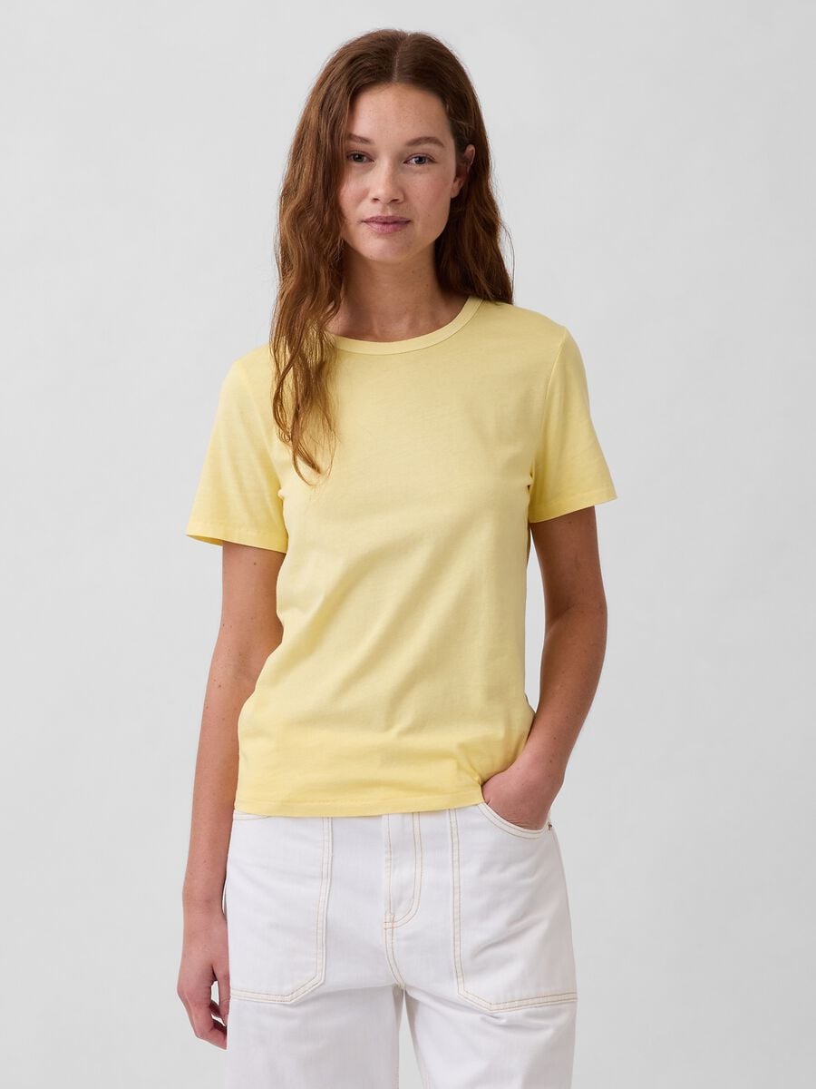 T-shirt a maniche corte in puro cotone Donna_0