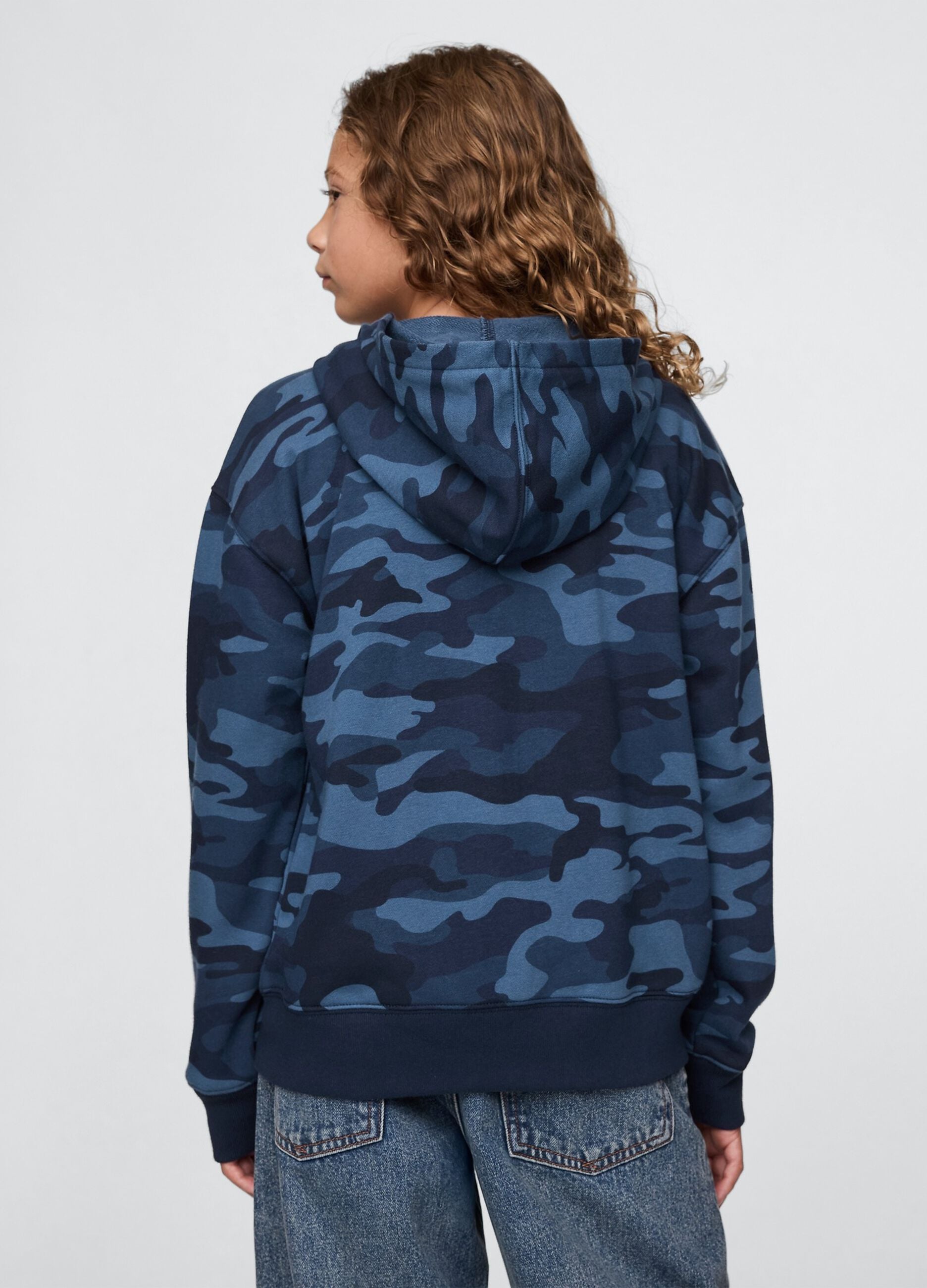 Felpa con logo GAP, cappuccio e zip in misto cotone