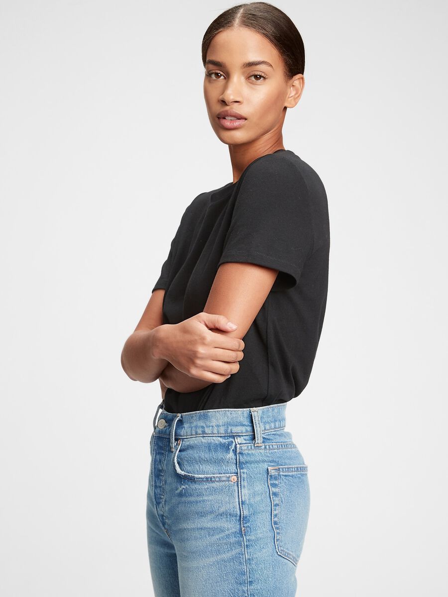 T-shirt girocollo in cotone Donna_0