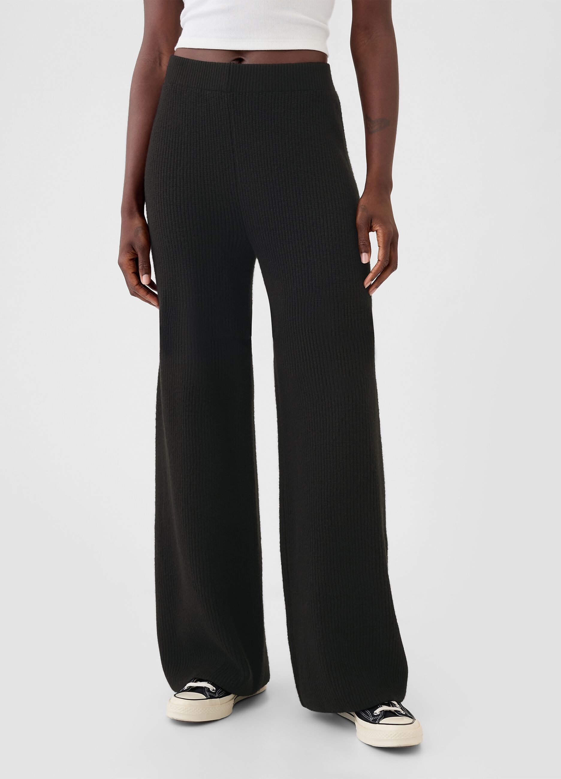 Pantalone a gamba larga a costine_1
